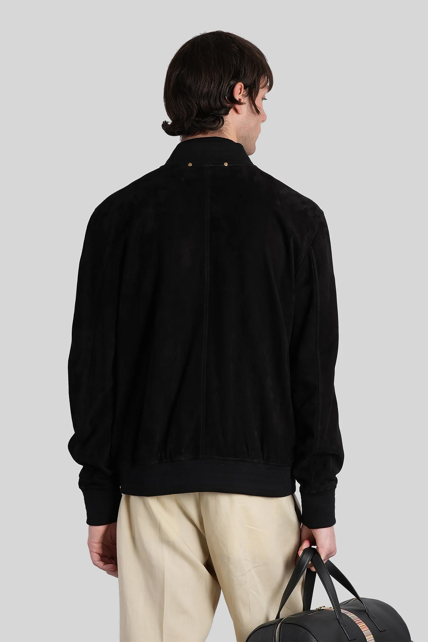 Bomber Jacket in black leather - Image 3