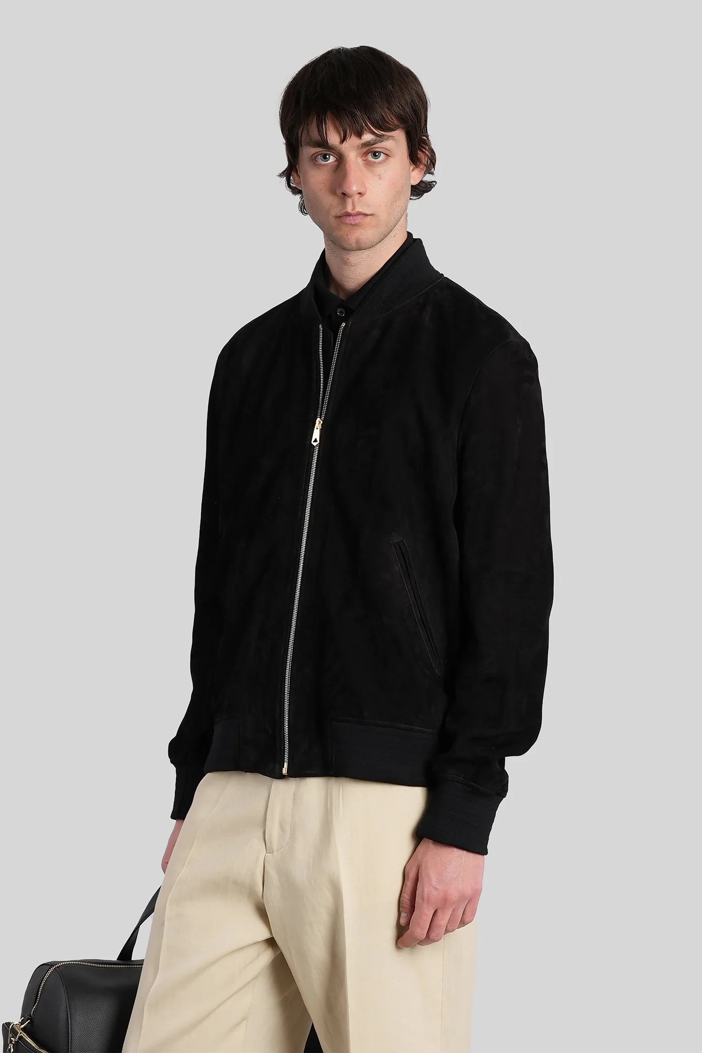 Bomber Jacket in black leather - Image 4
