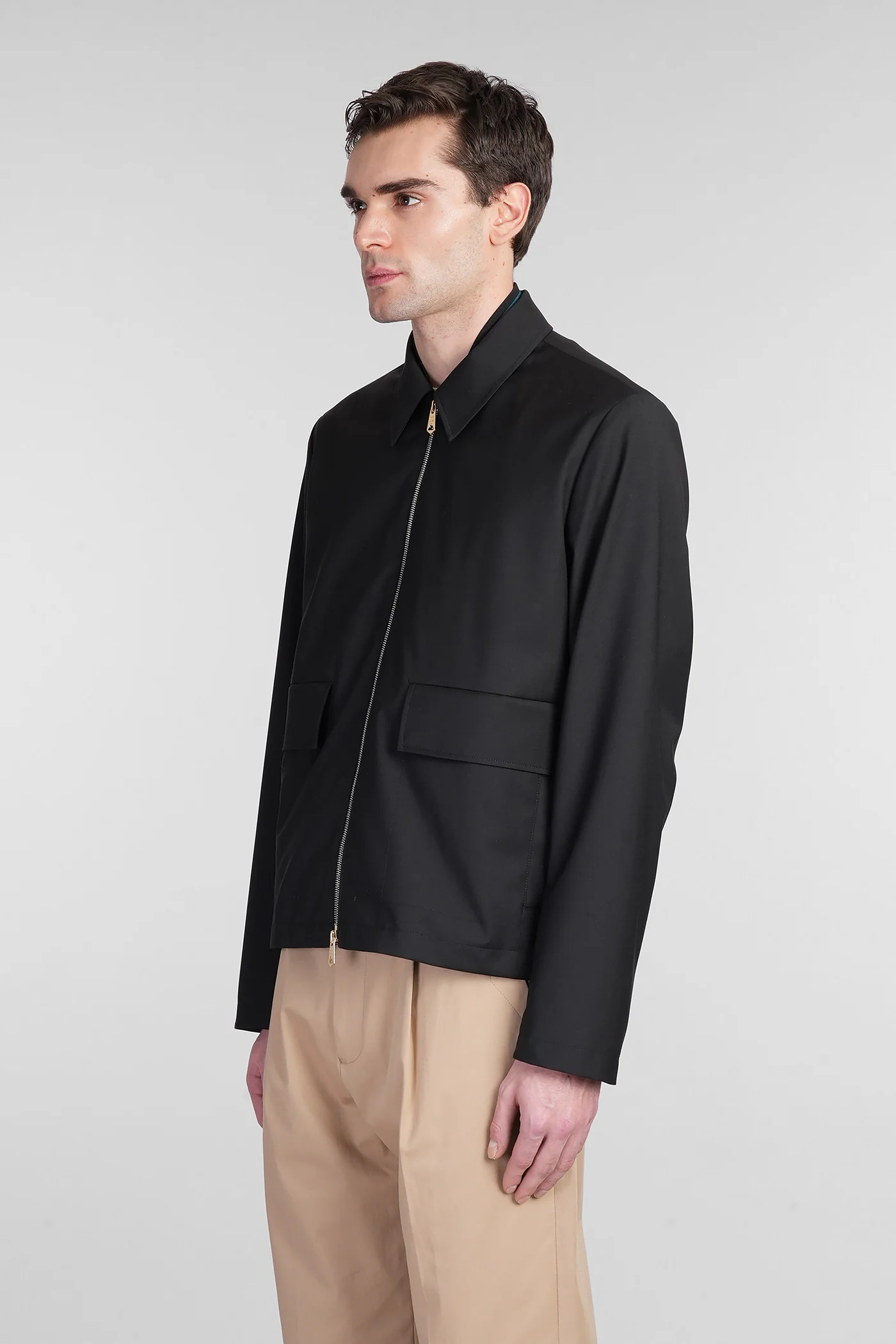 Casual jacket in black wool - Image 4