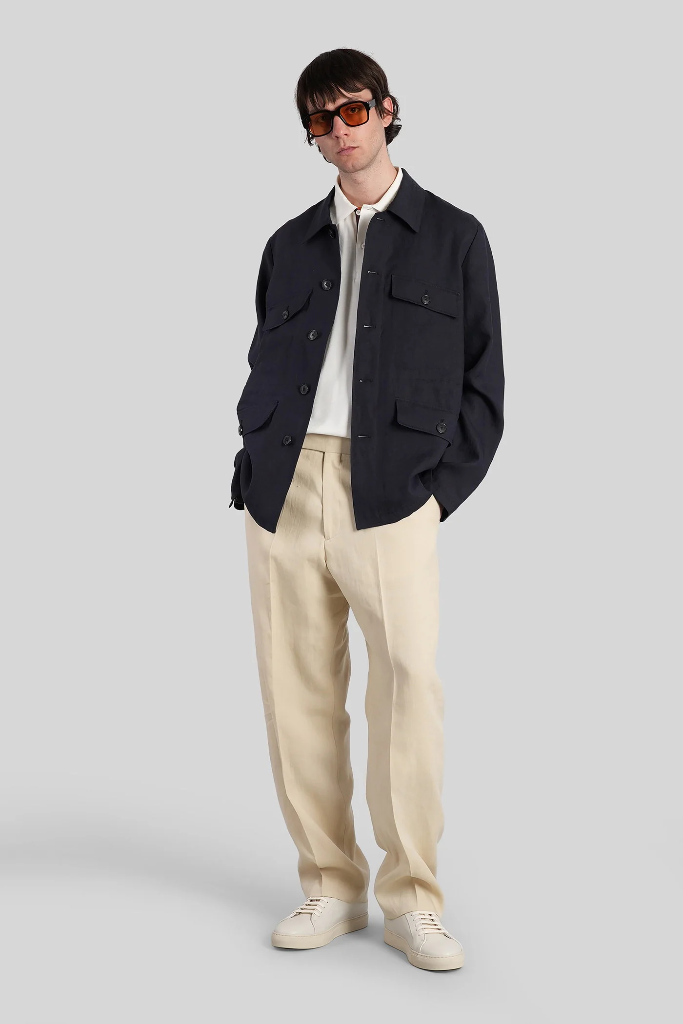 Casual jacket in blue linen - Image 2
