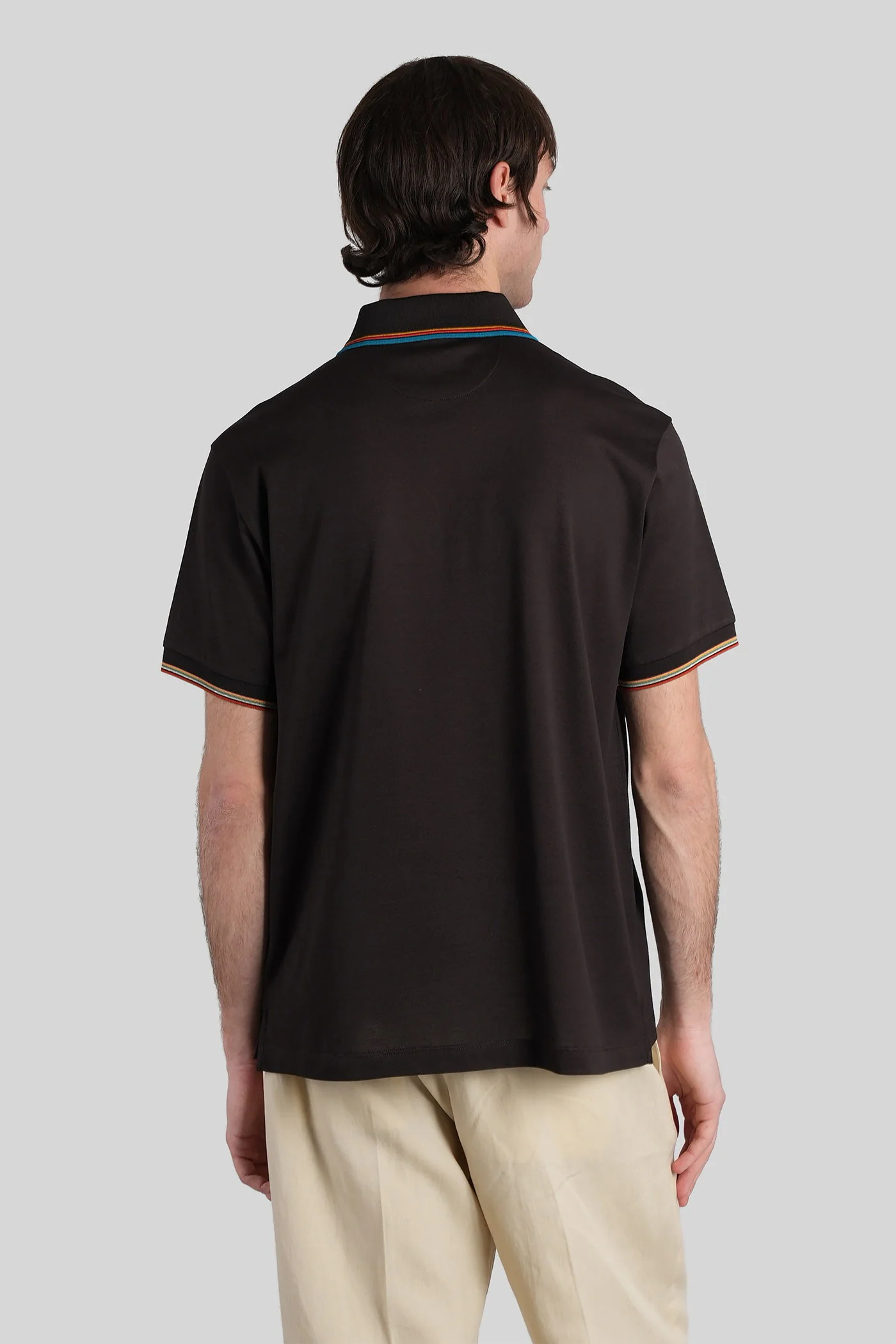 Polo in black cotton - Image 3