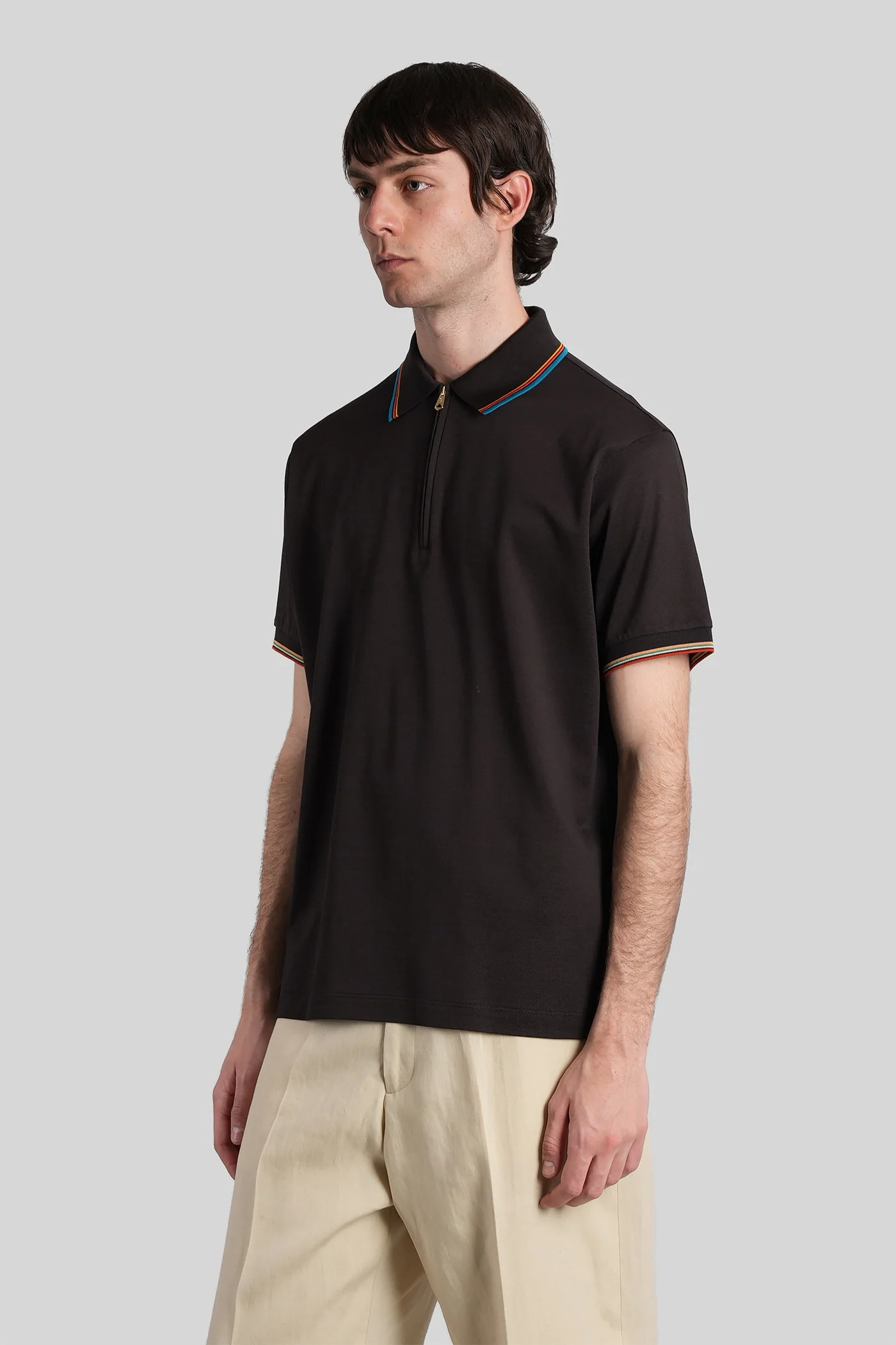 Polo in black cotton - Image 4