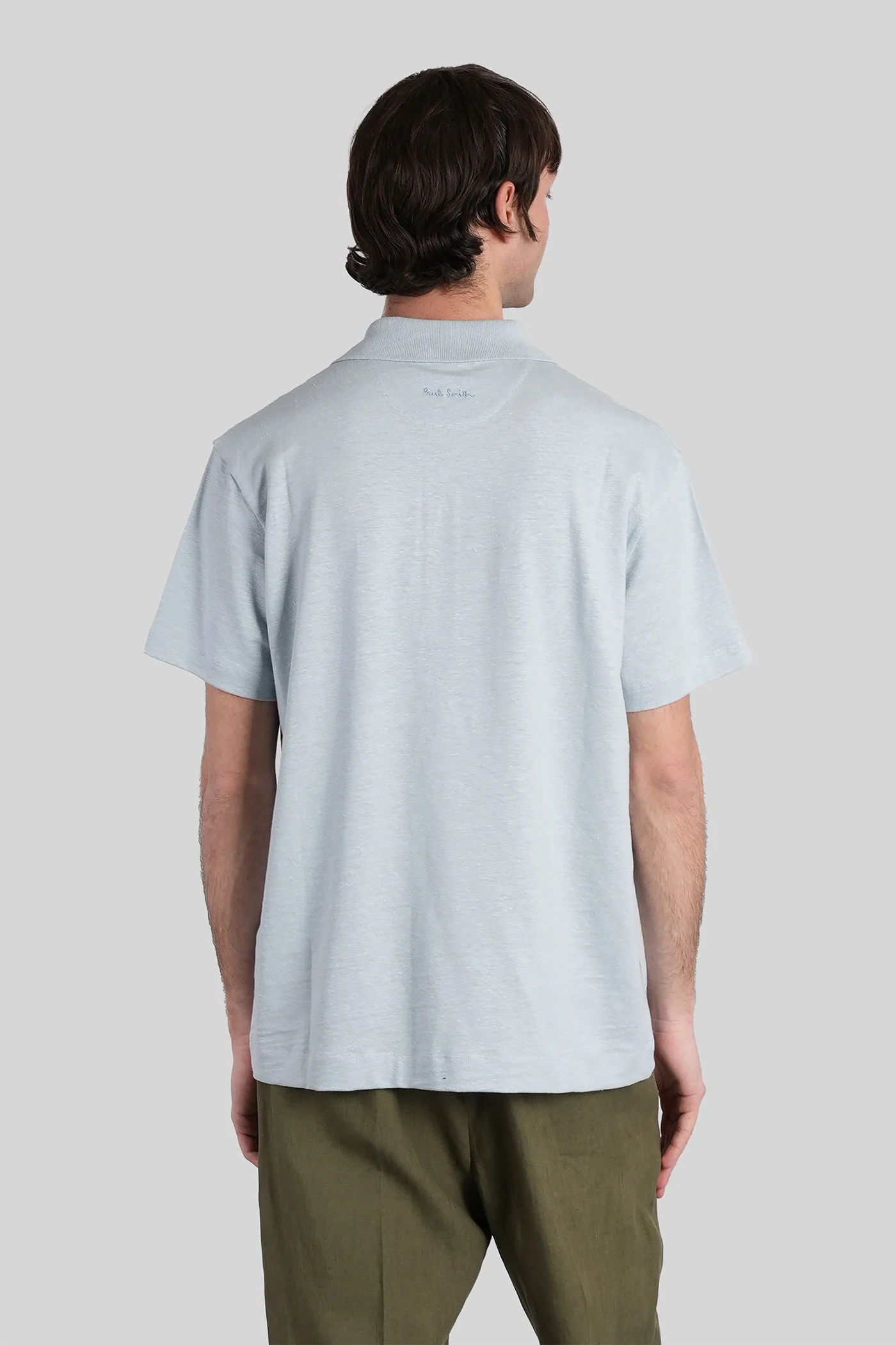 Polo in cyan linen - Image 3