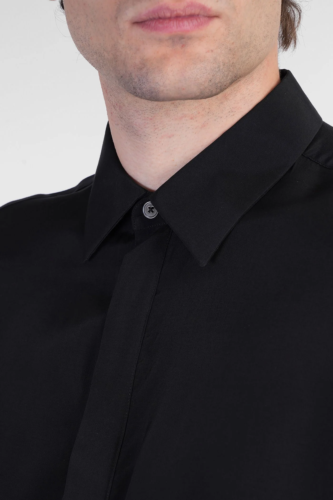 Shirt in black viscose - Image 5