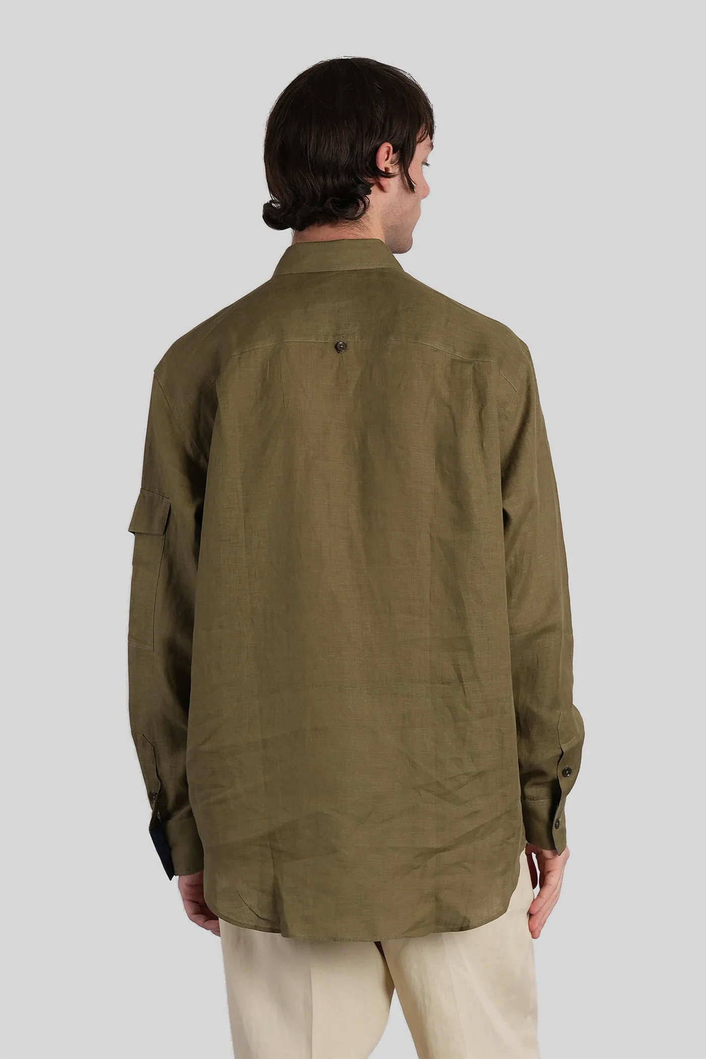 Shirt in green linen - Image 3