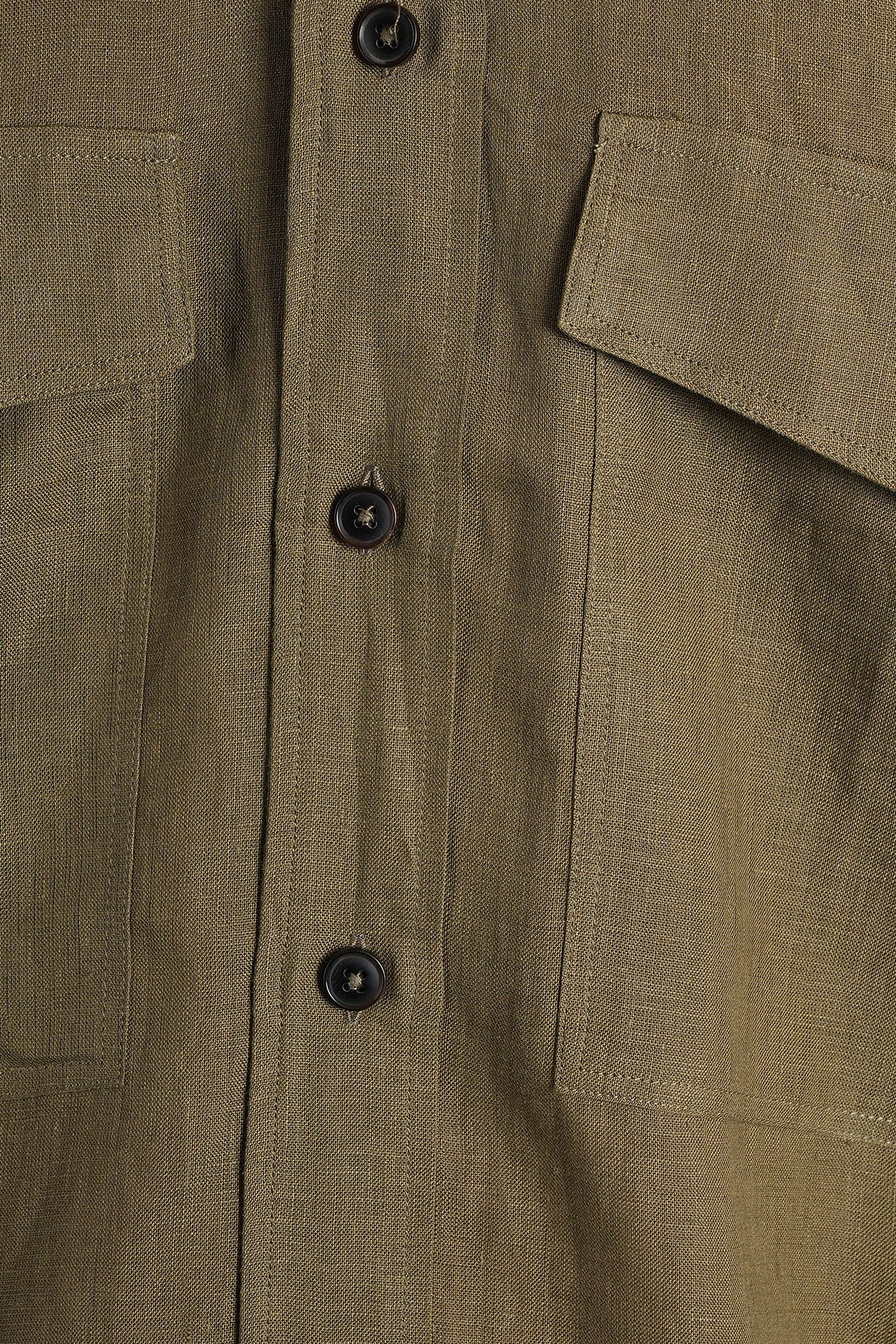 Shirt in green linen - Image 5