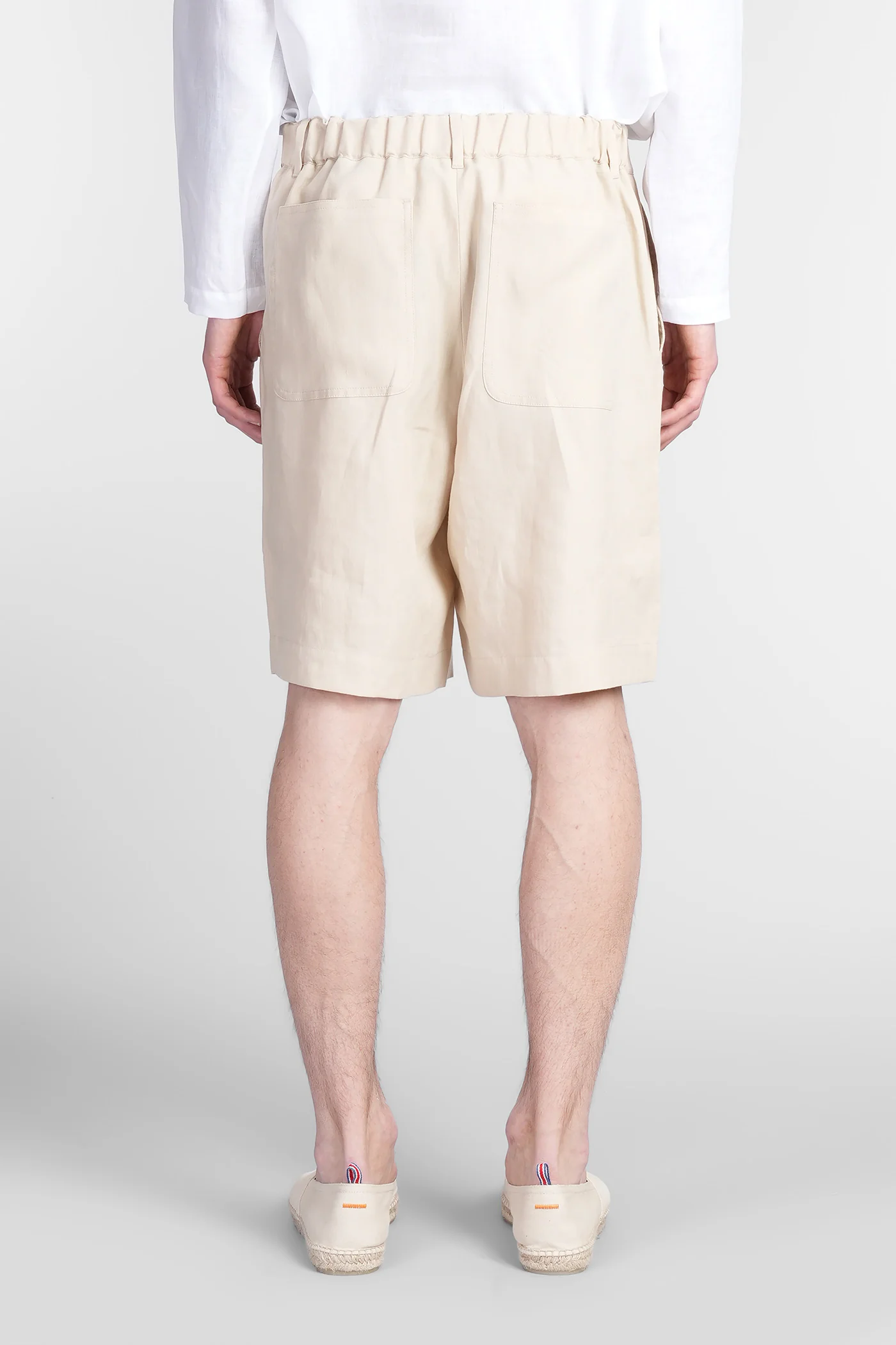 Shorts in beige linen - Image 2