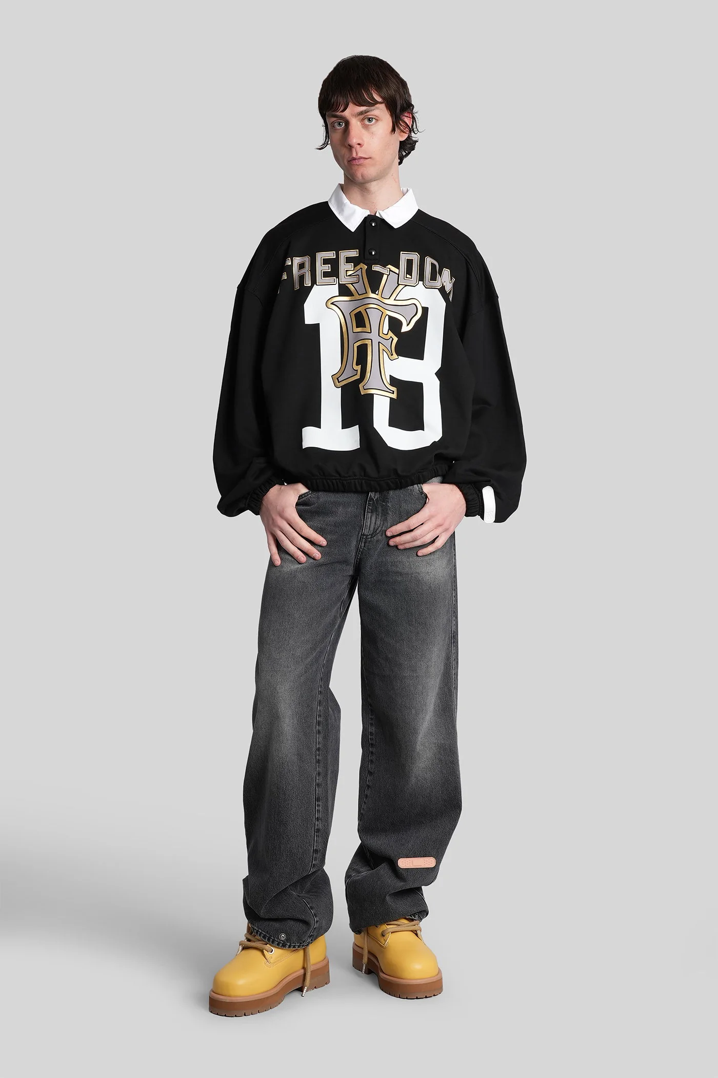 Polo swtr Polo in black cotton - Image 2