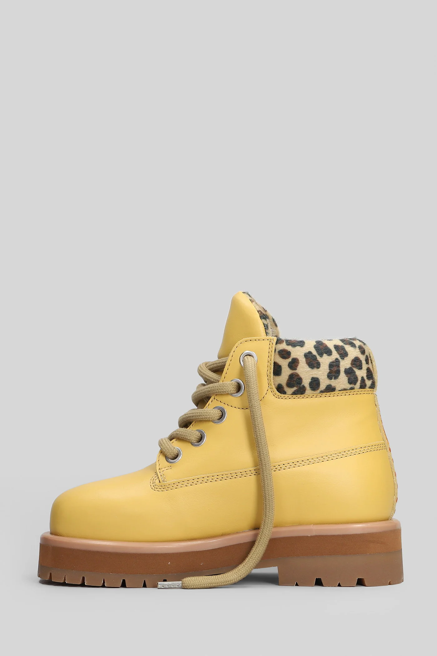 Strada low Ankle boots in yellow leather - Image 3