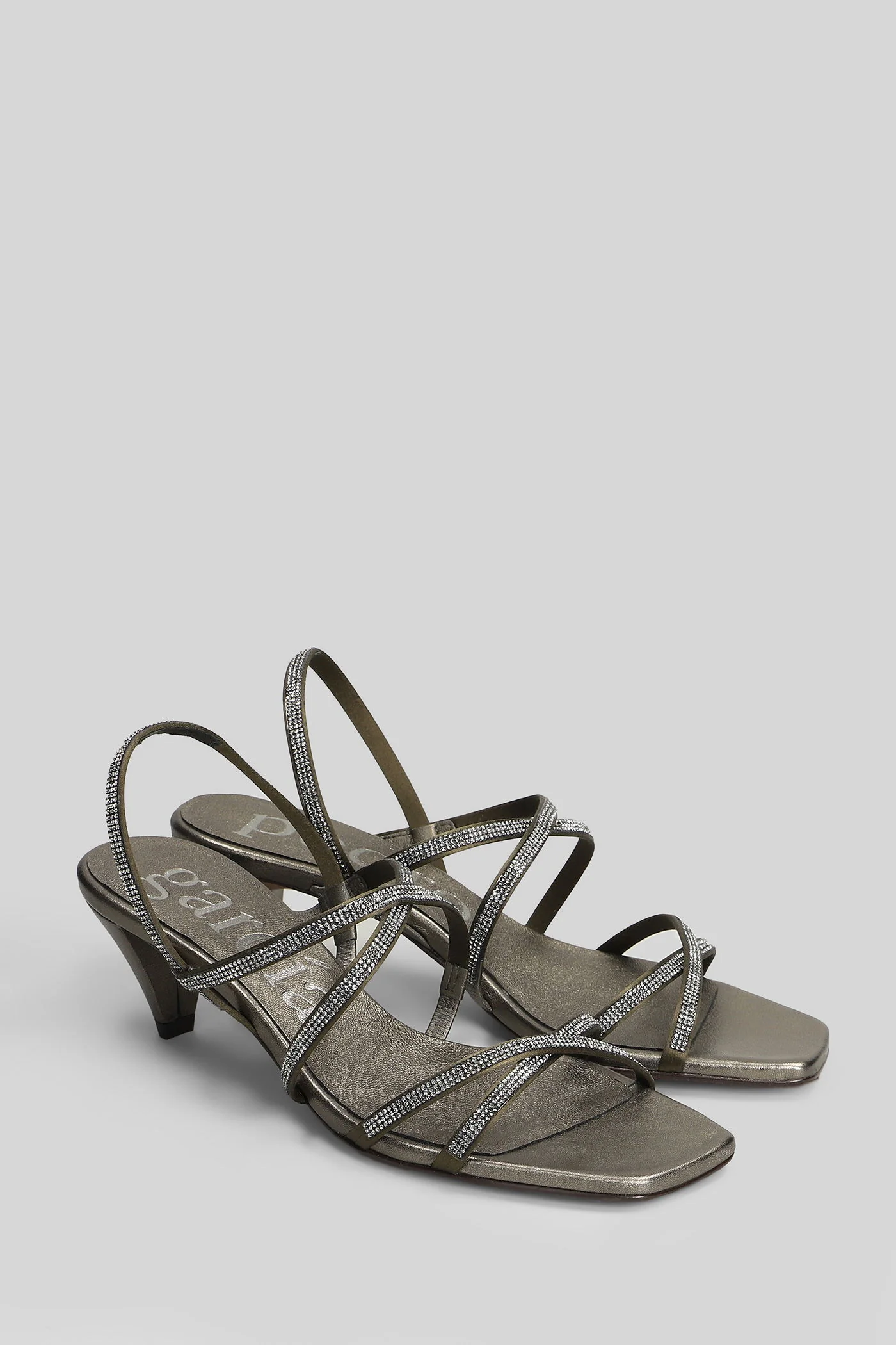 Andy Sandals in Gunmetal satin - Image 2