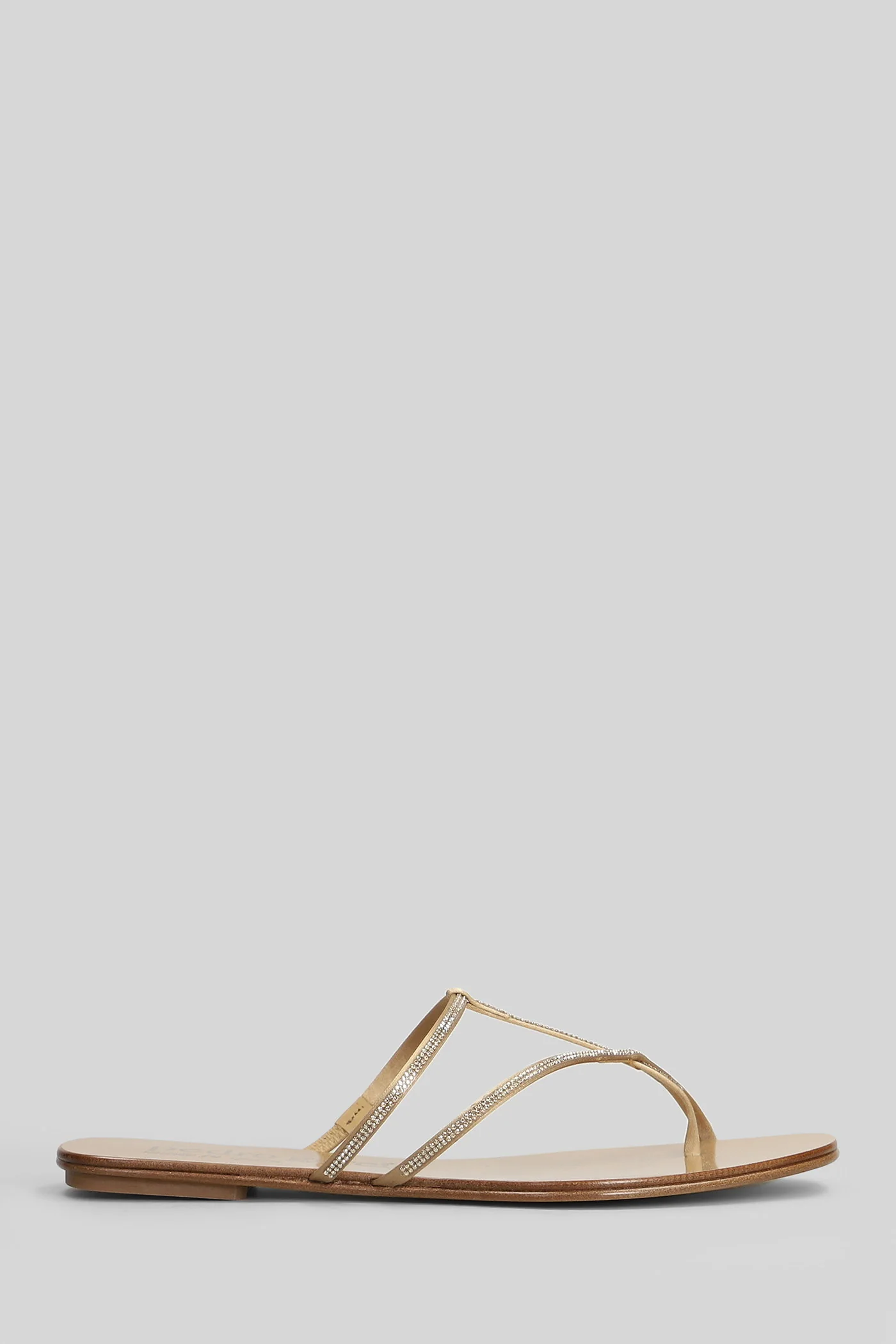 Estee Flat sandal-slipper in gold satin