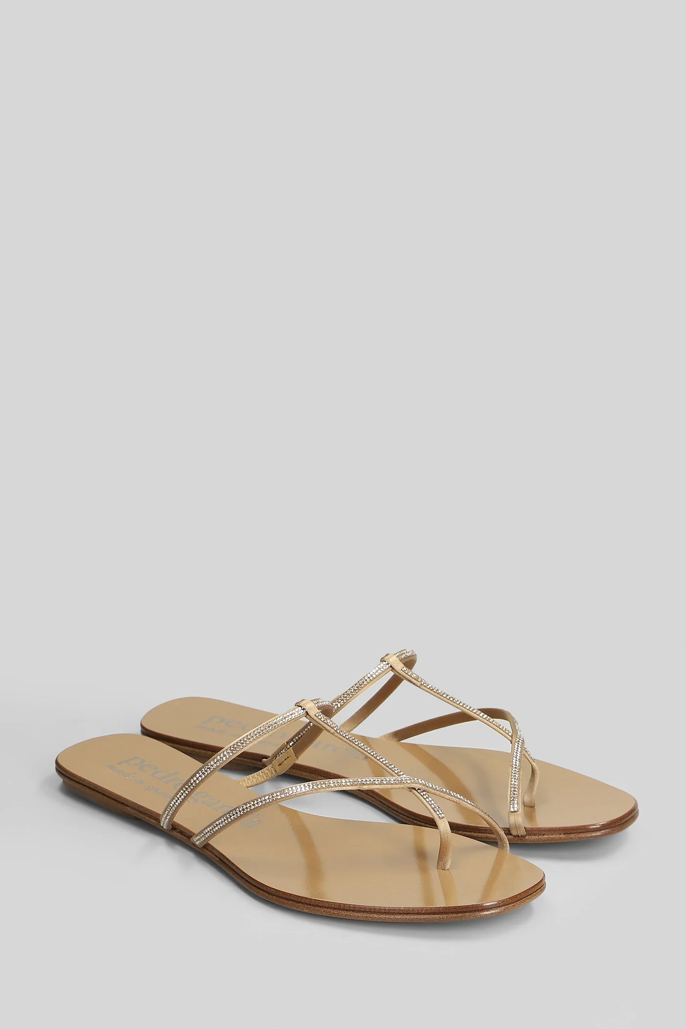 Estee Flat sandal-slipper in gold satin - Image 2