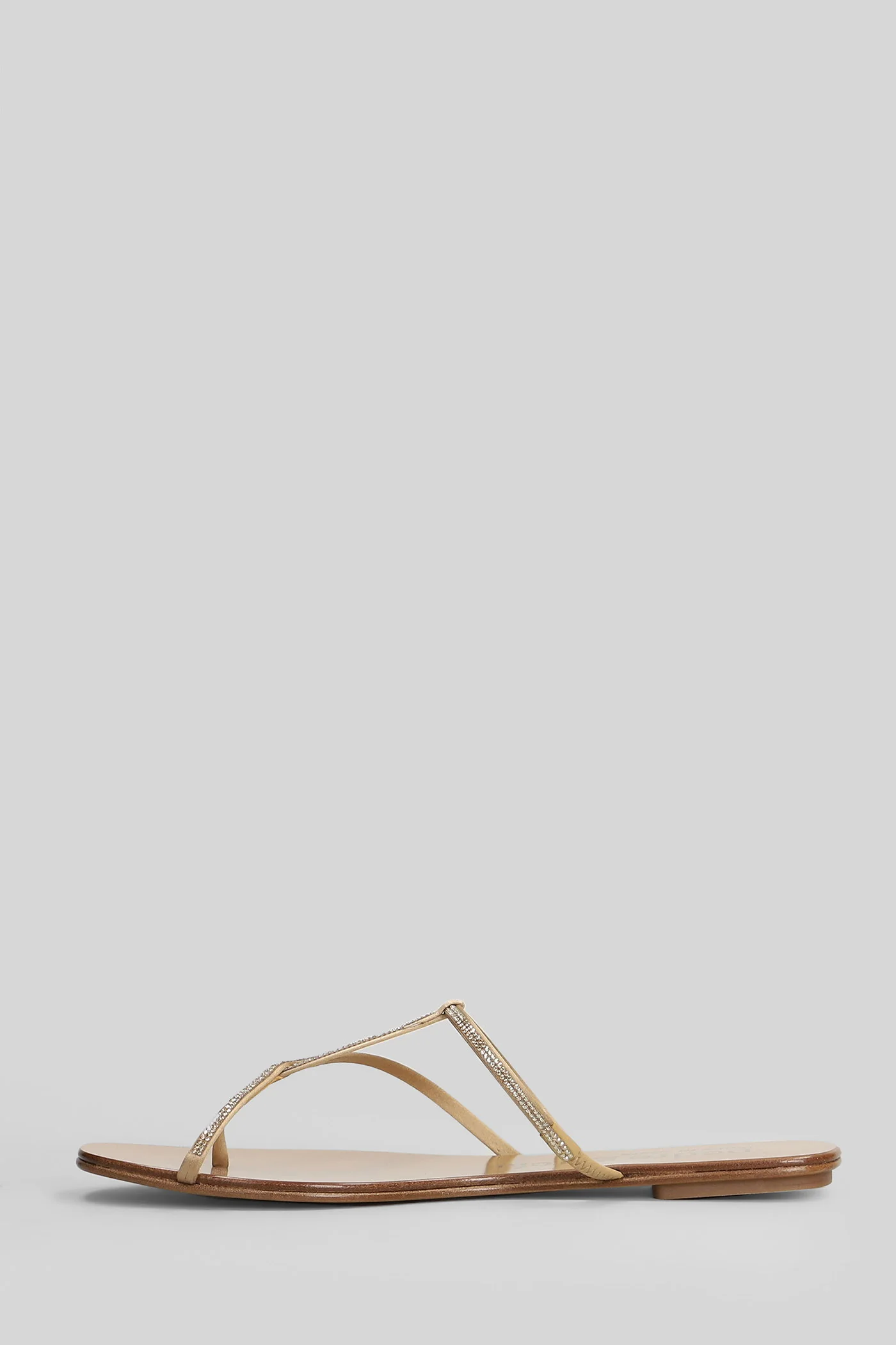 Estee Flat sandal-slipper in gold satin - Image 3