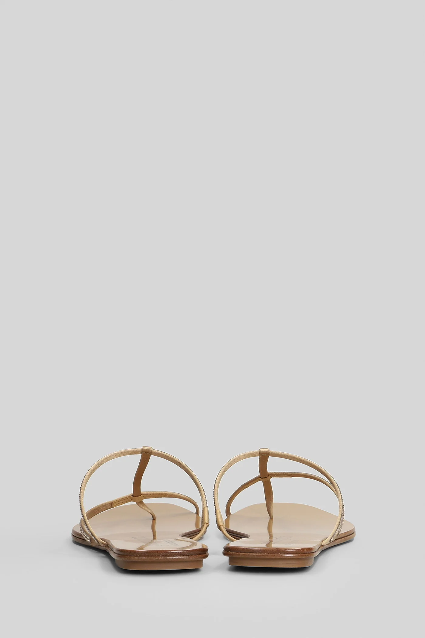 Estee Flat sandal-slipper in gold satin - Image 4