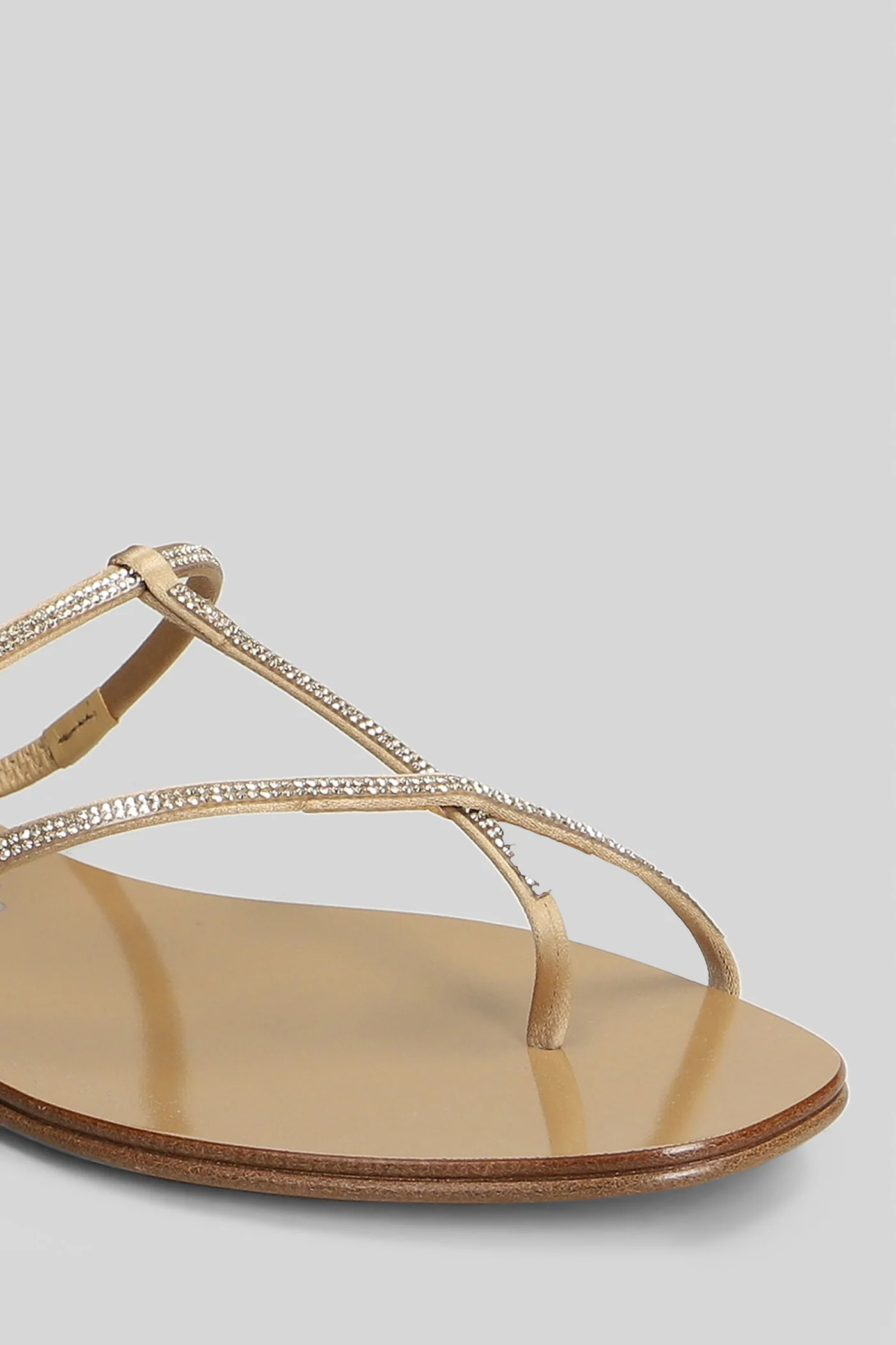 Estee Flat sandal-slipper in gold satin - Image 5