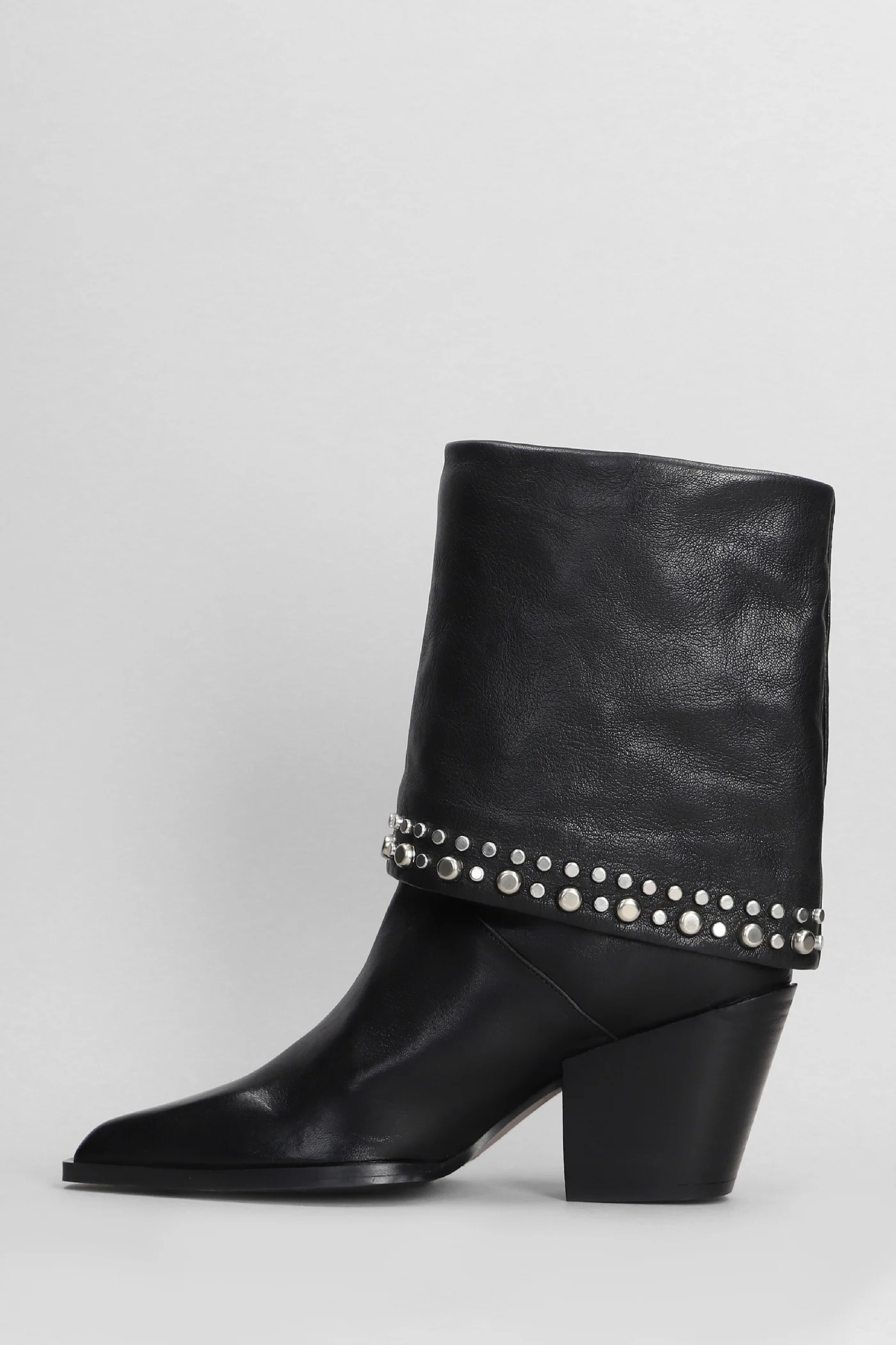 High heels Ankle boots in black leather - Image 3