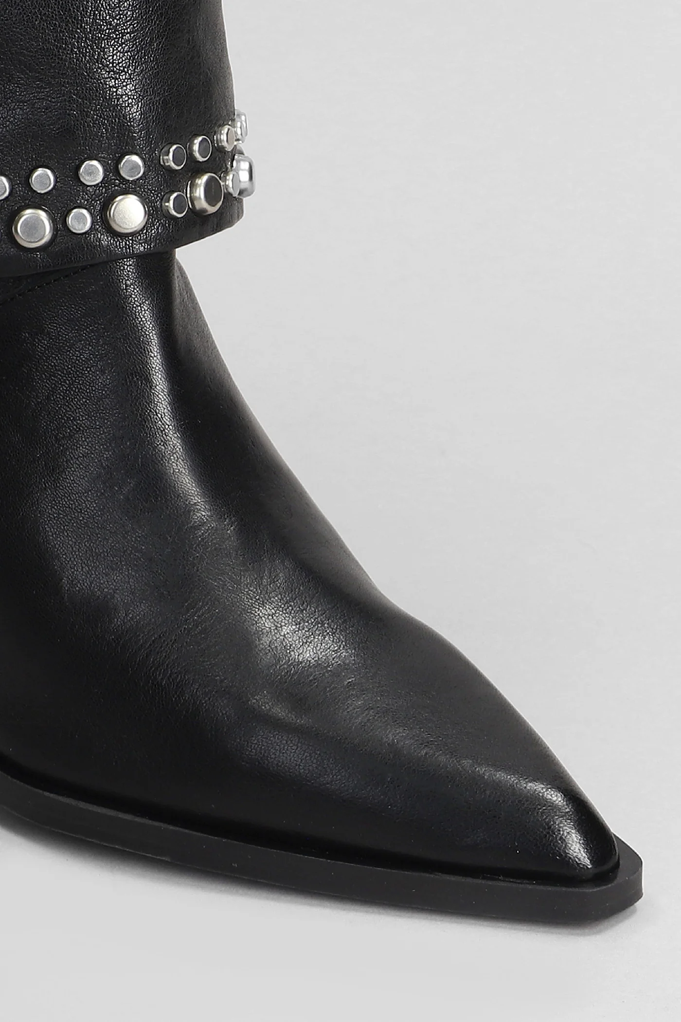 High heels Ankle boots in black leather - Image 5