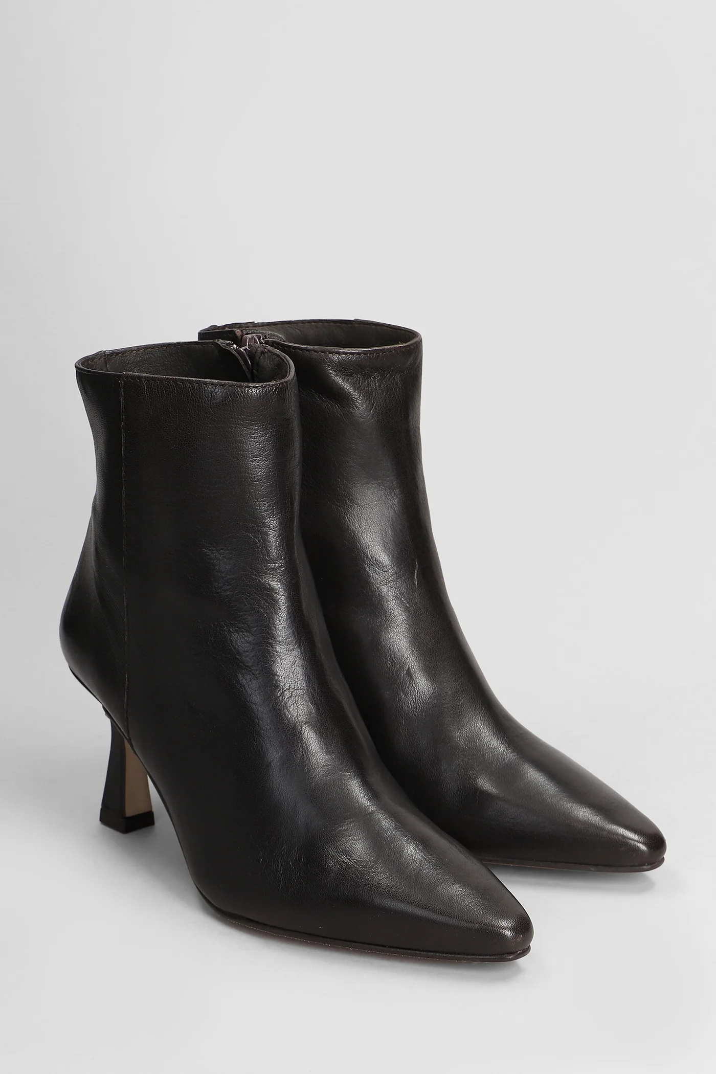 High heels Ankle boots in dark brown leather - Image 2