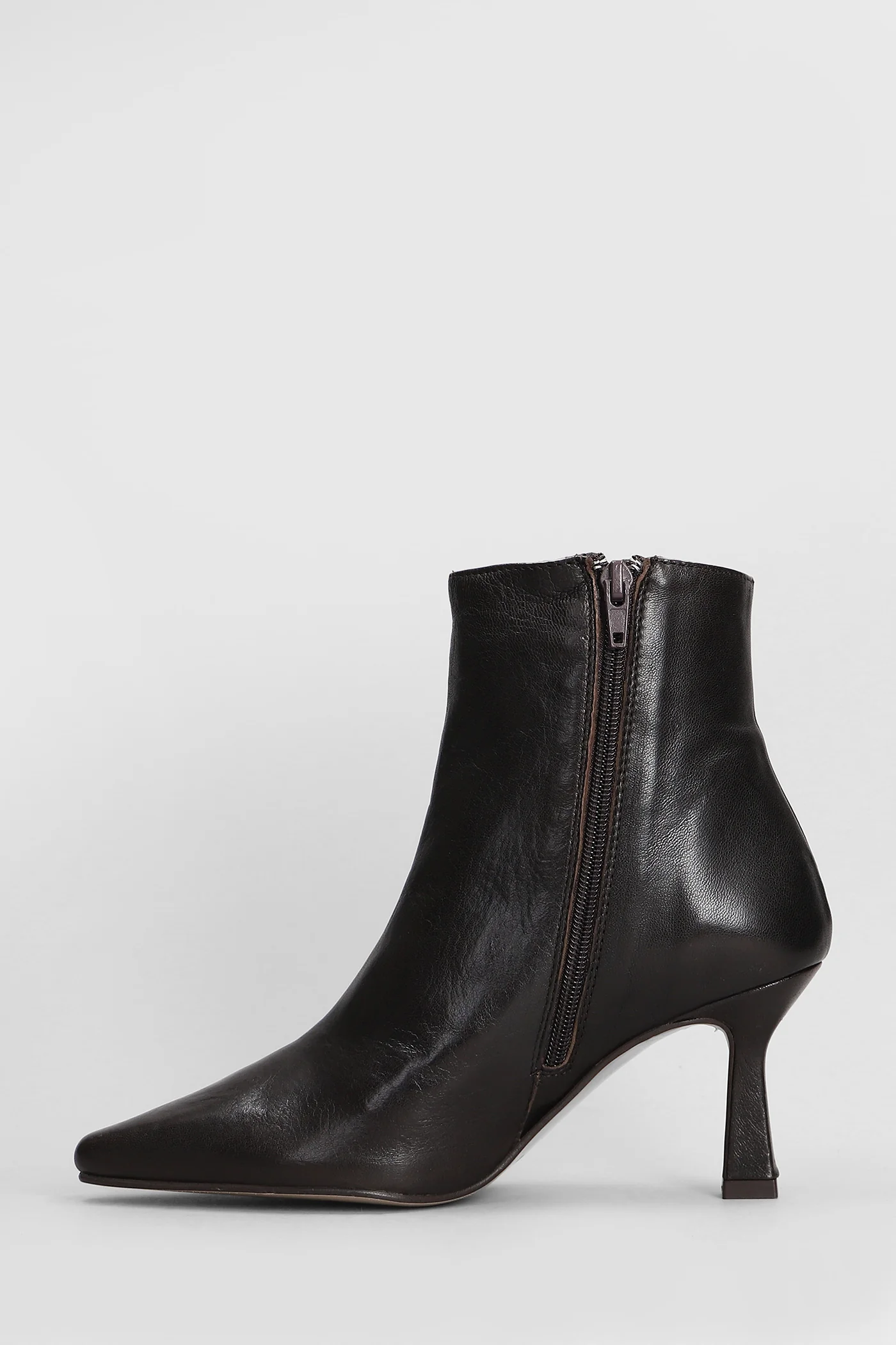 High heels Ankle boots in dark brown leather - Image 3