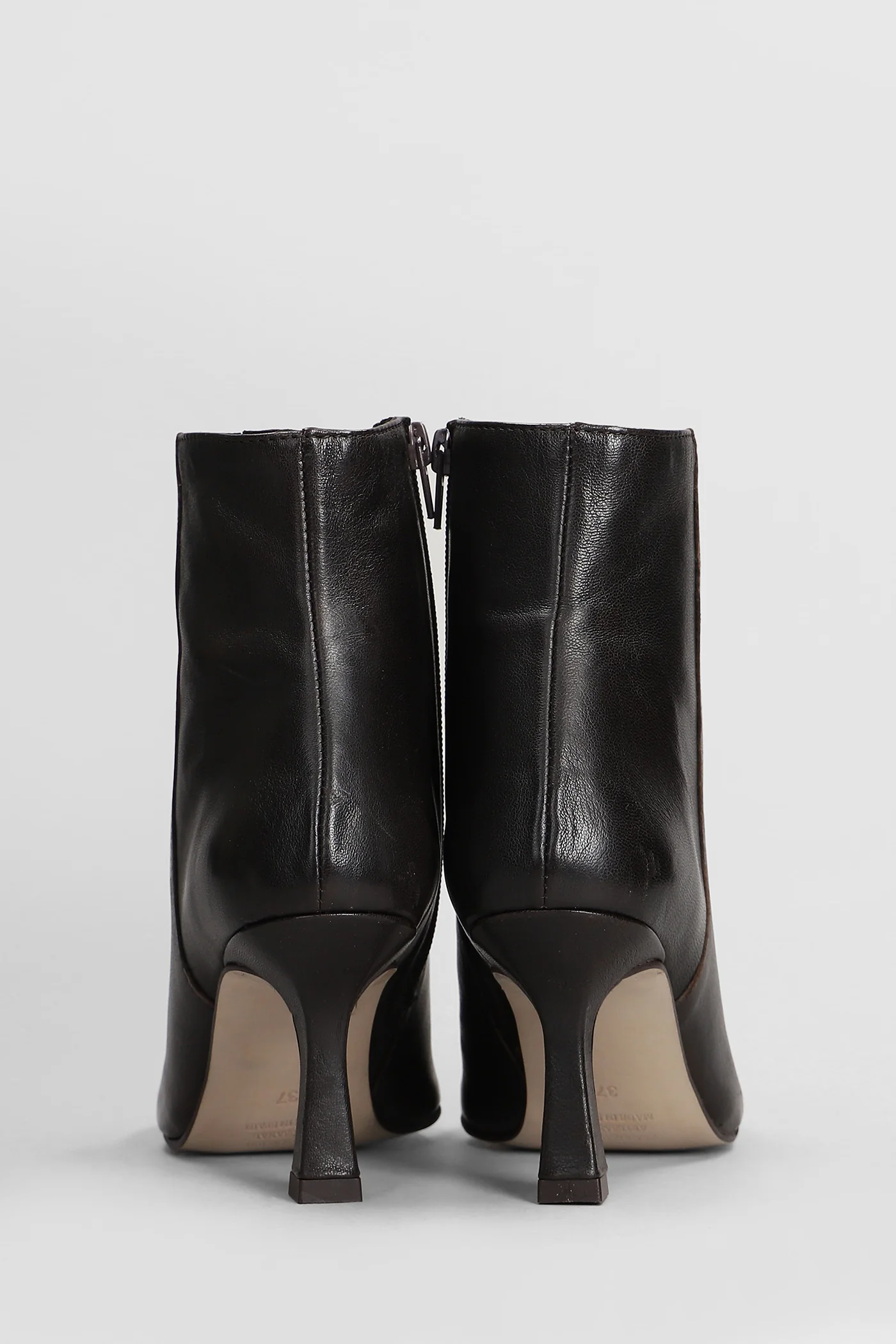 High heels Ankle boots in dark brown leather - Image 4