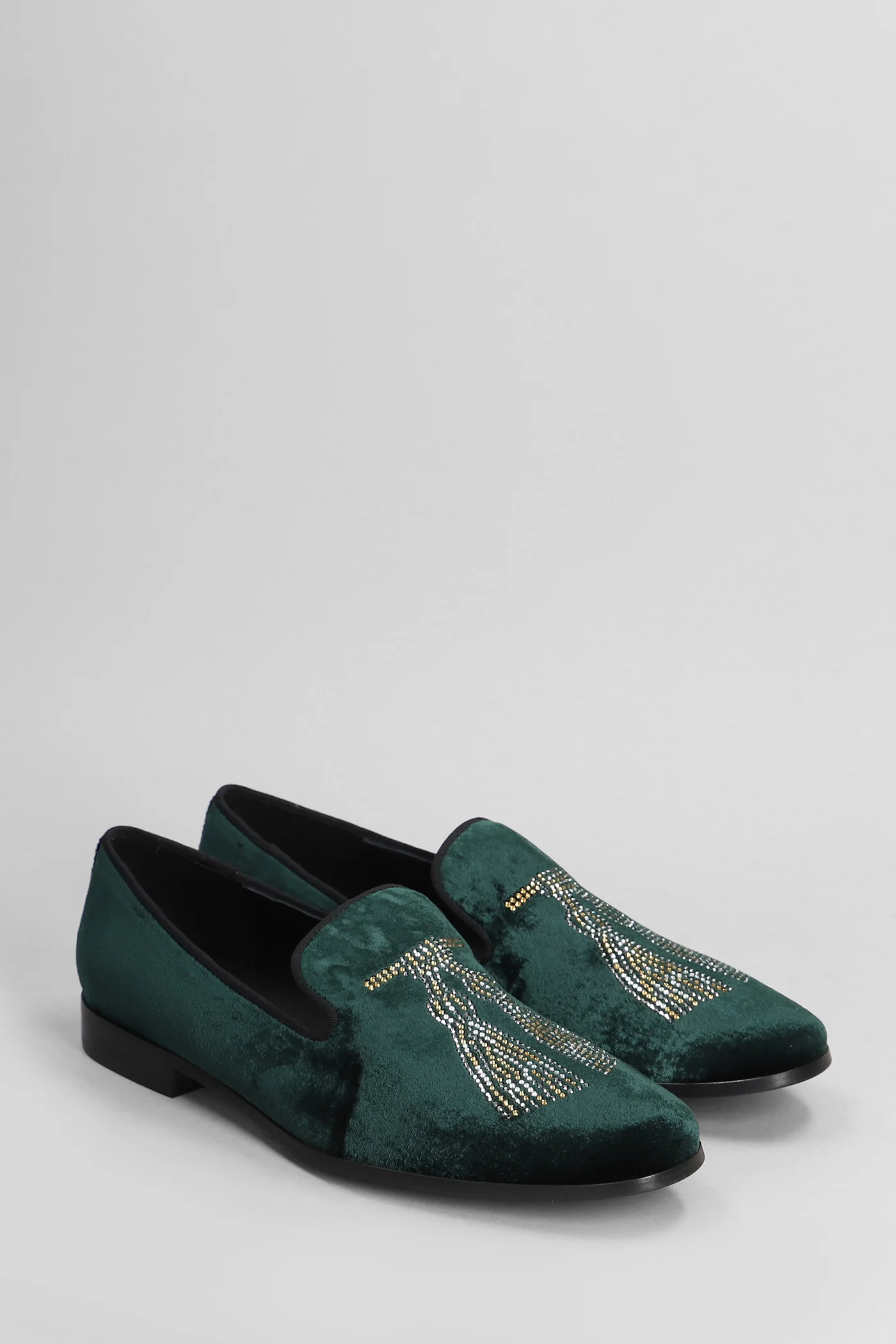 Loafers in green velvet - Image 2
