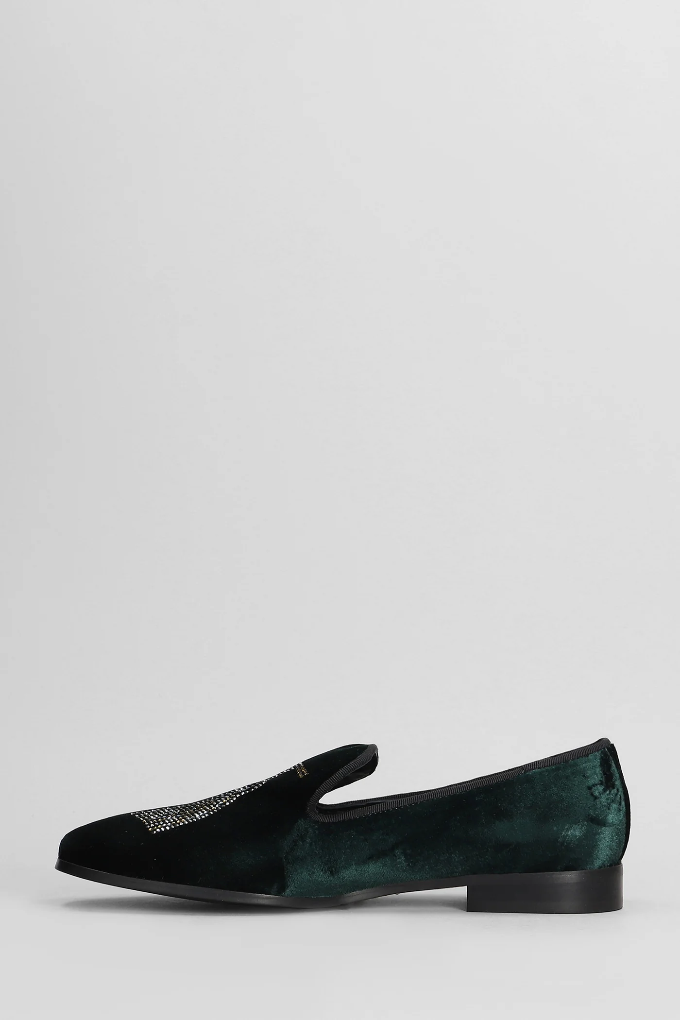 Loafers in green velvet - Image 3