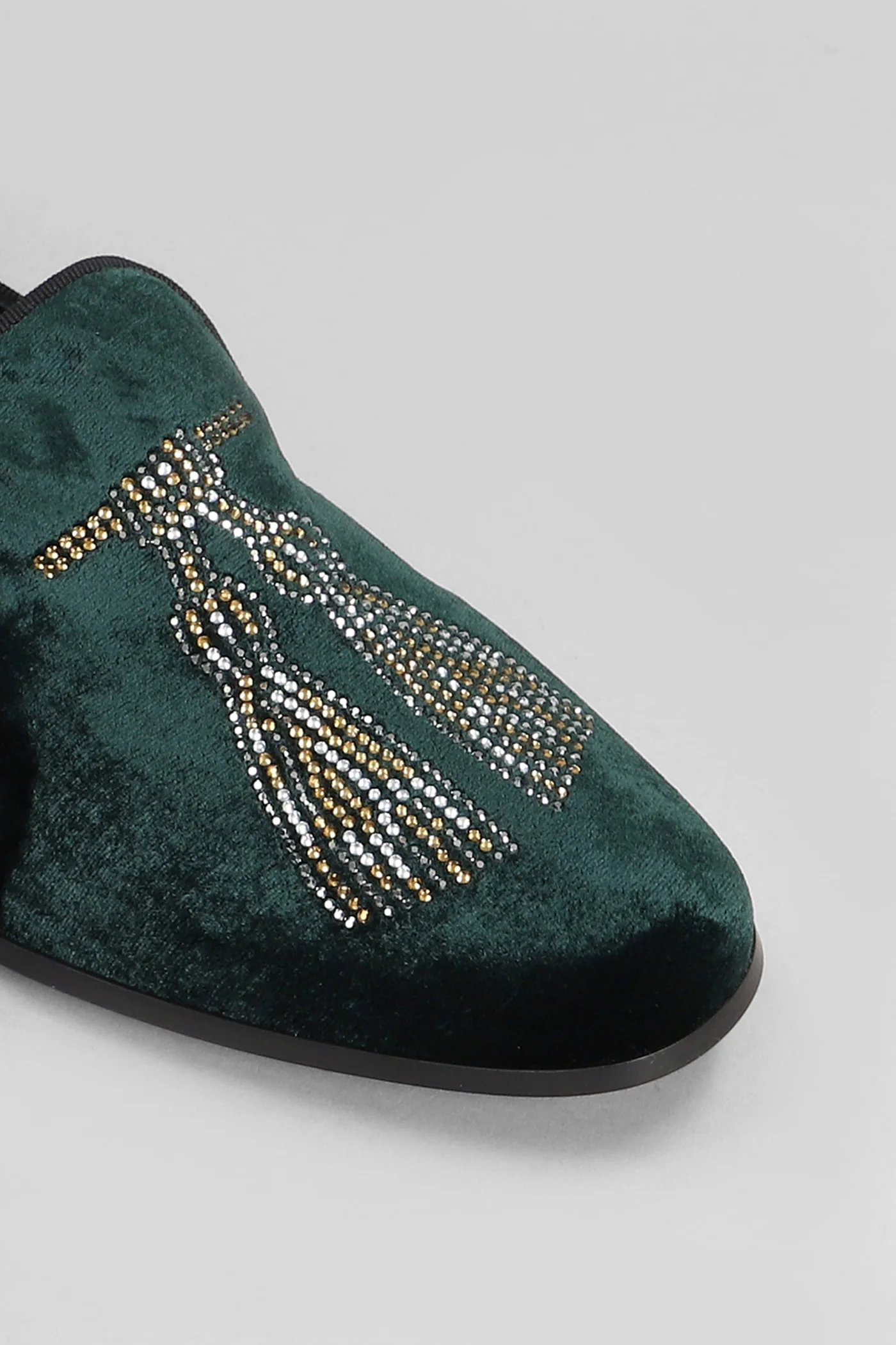 Loafers in green velvet - Image 5