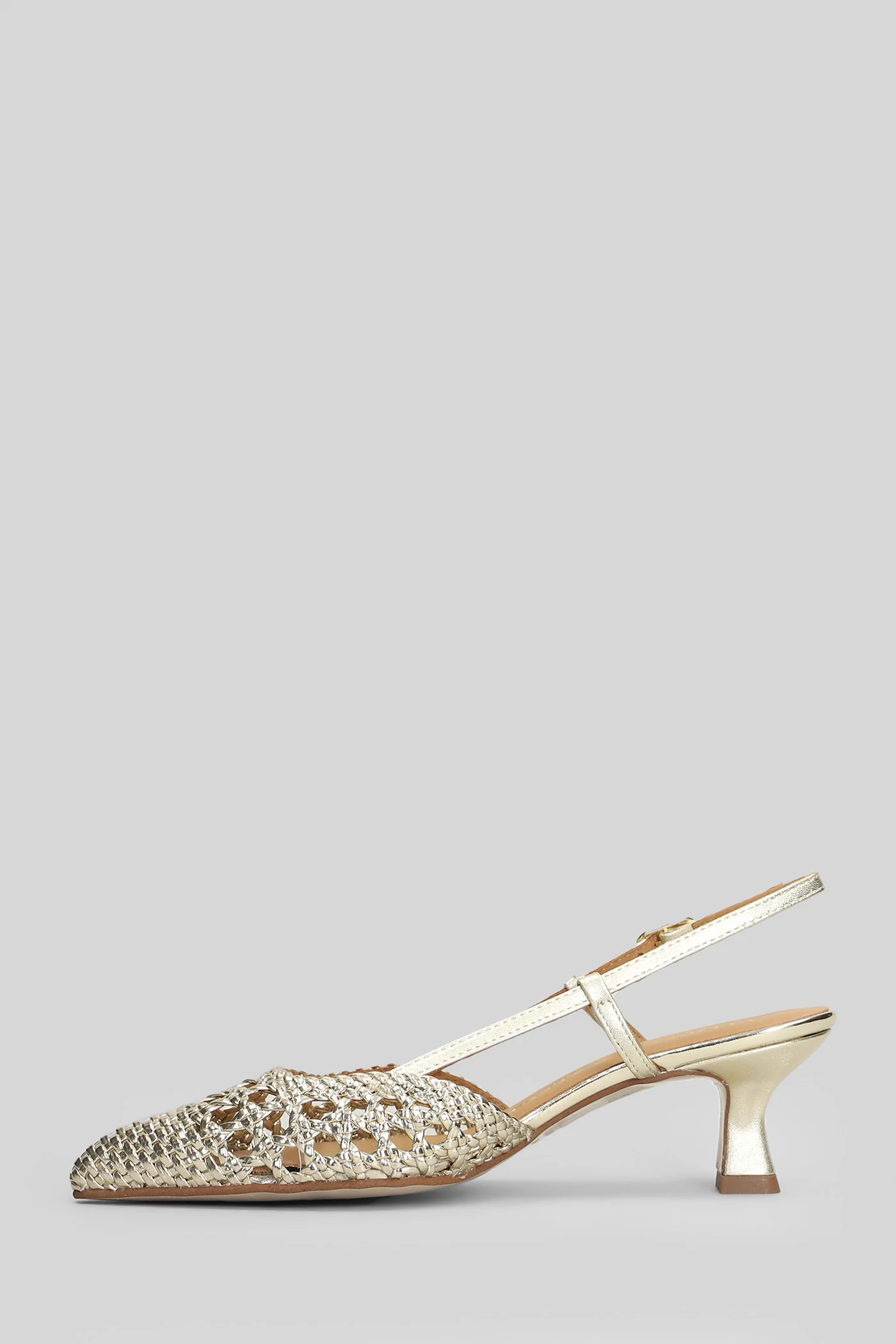 Pumps in platinum leather - Image 3