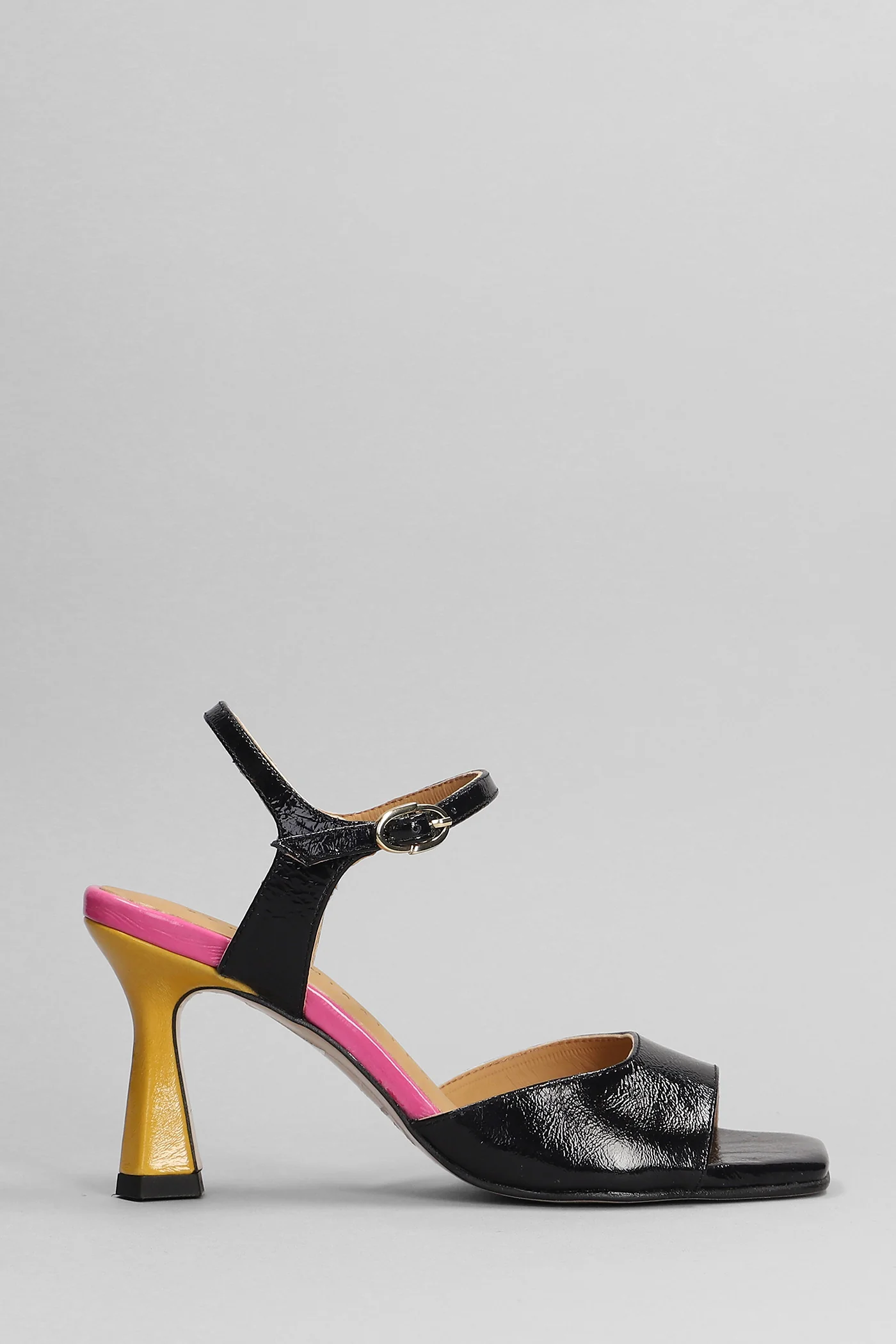 Sandals in black leather