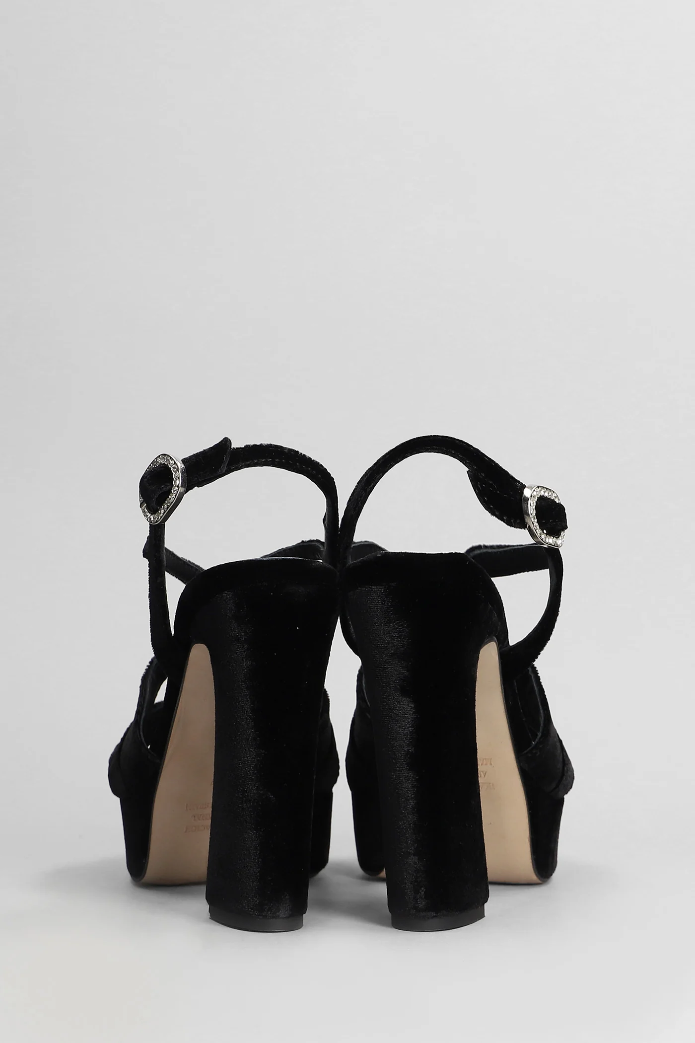 Sandals in black velvet - Image 4