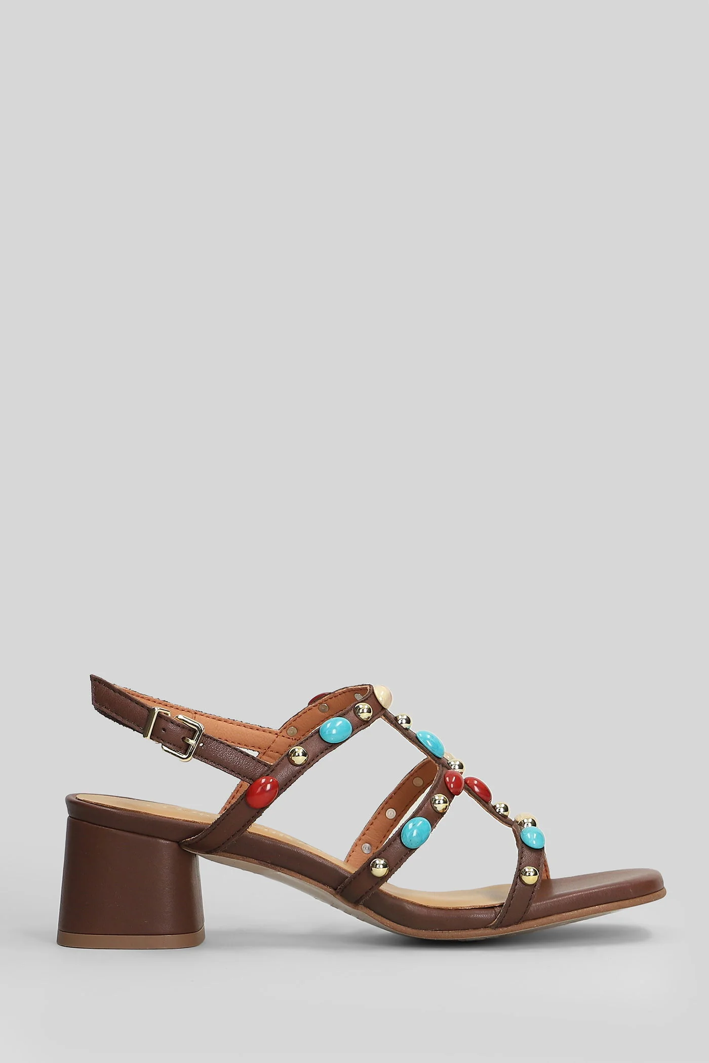 Sandals in brown leather