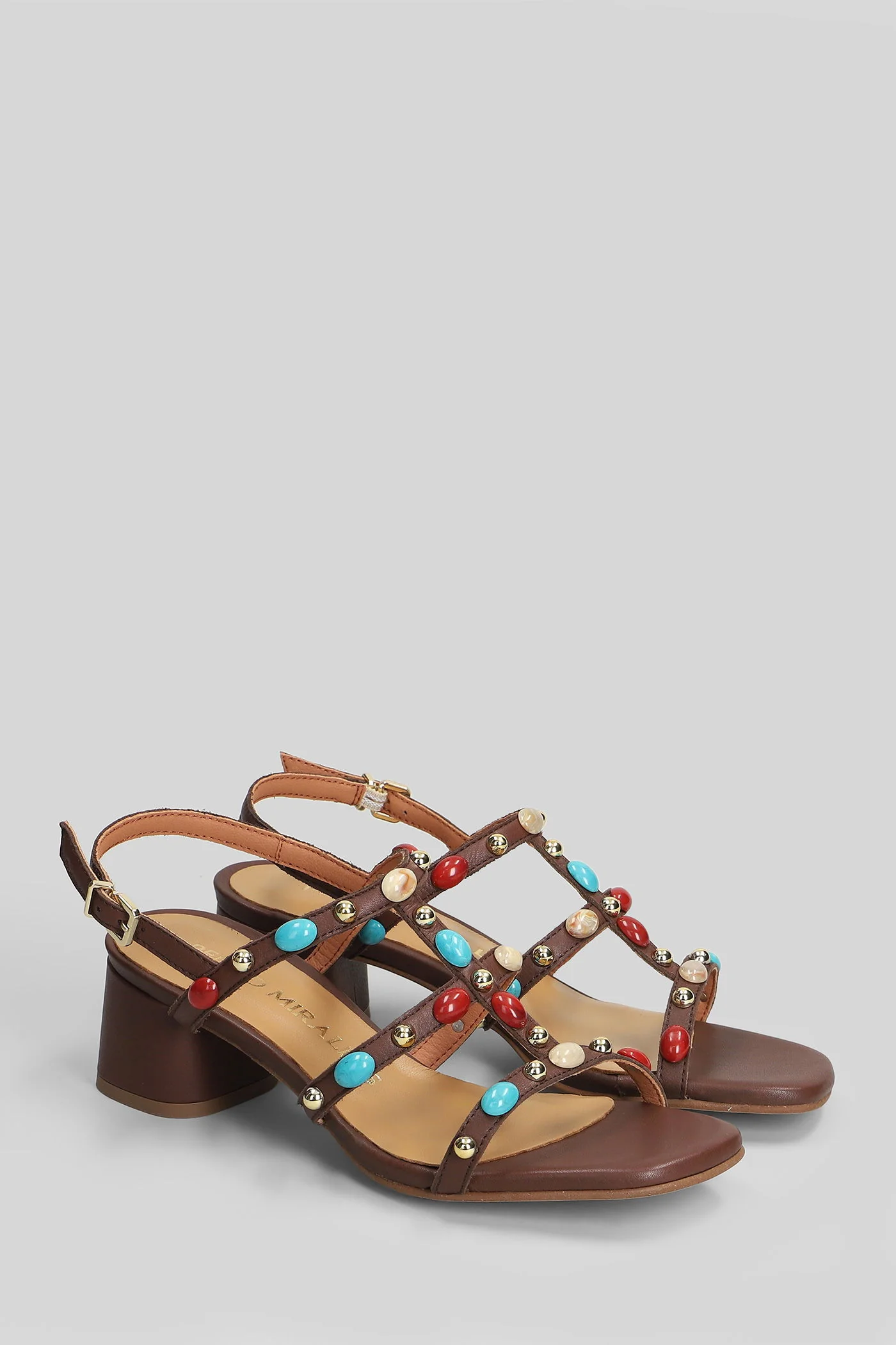 Sandals in brown leather - Image 2