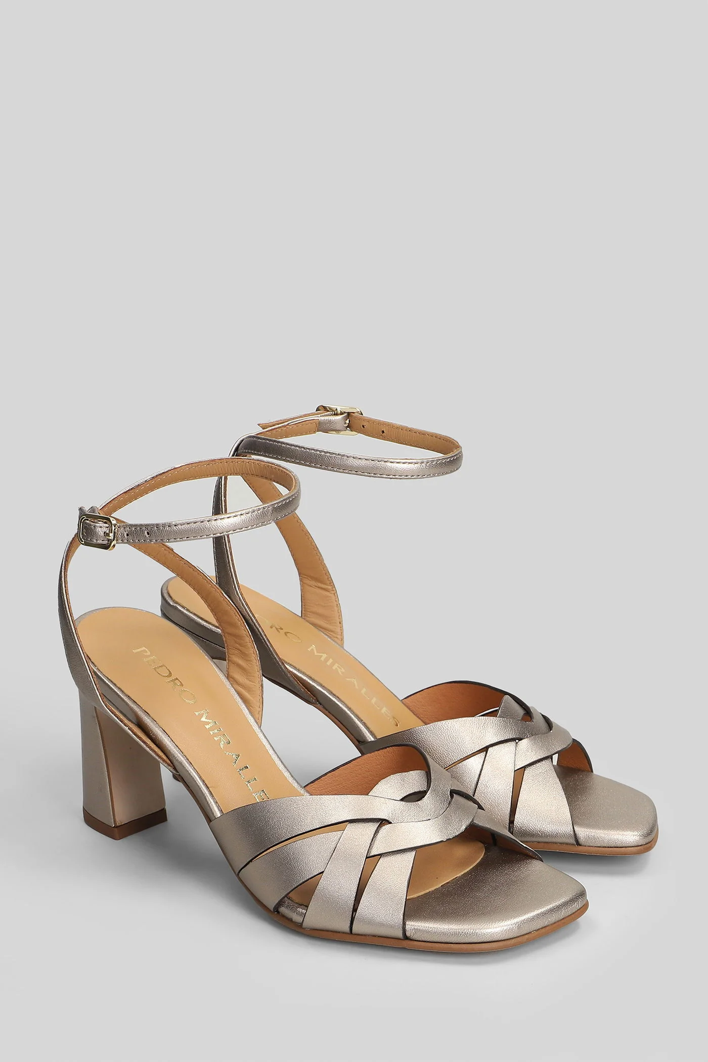Sandals in Gunmetal leather - Image 2