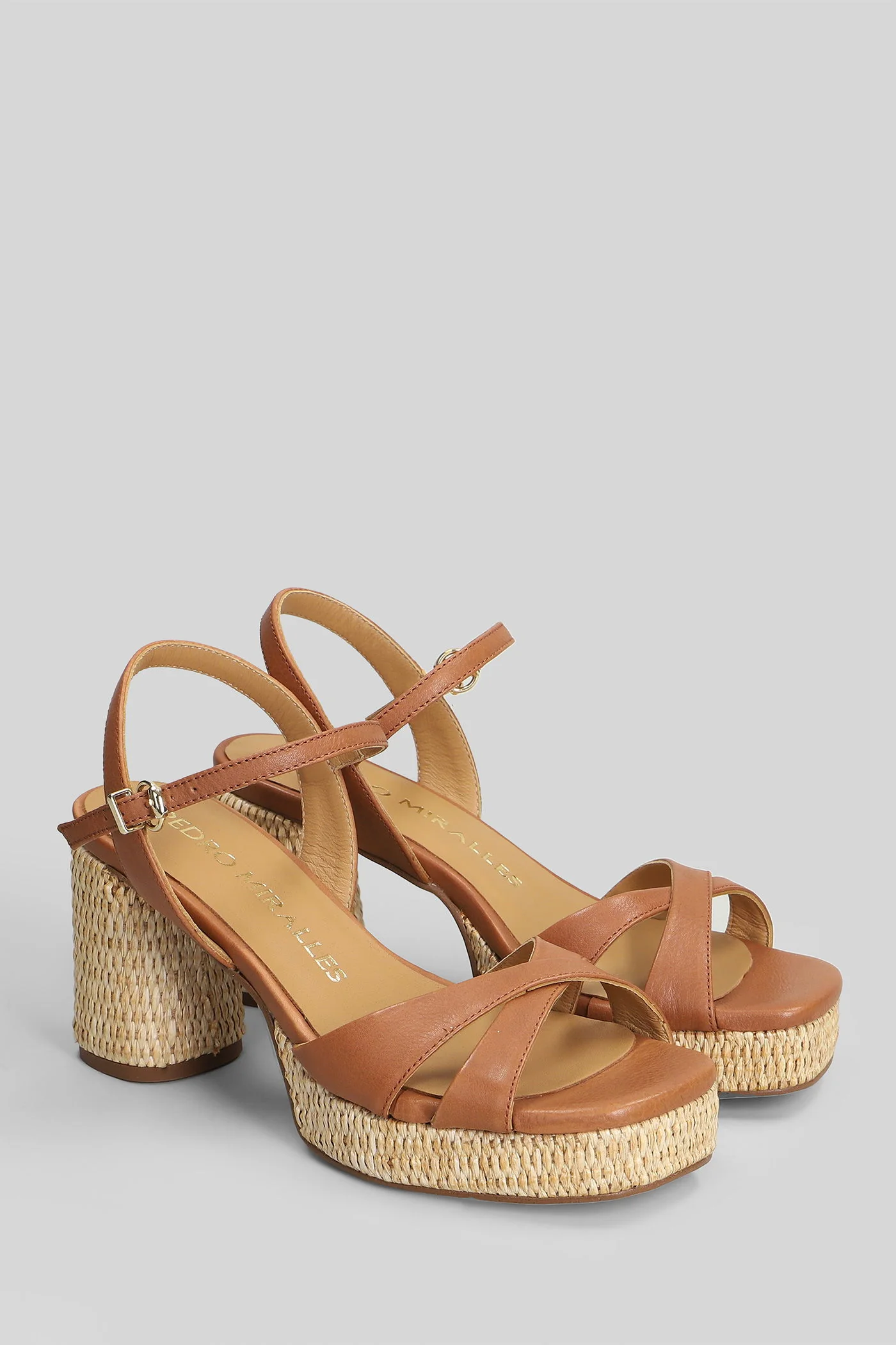Sandals in leather color leather - Image 2