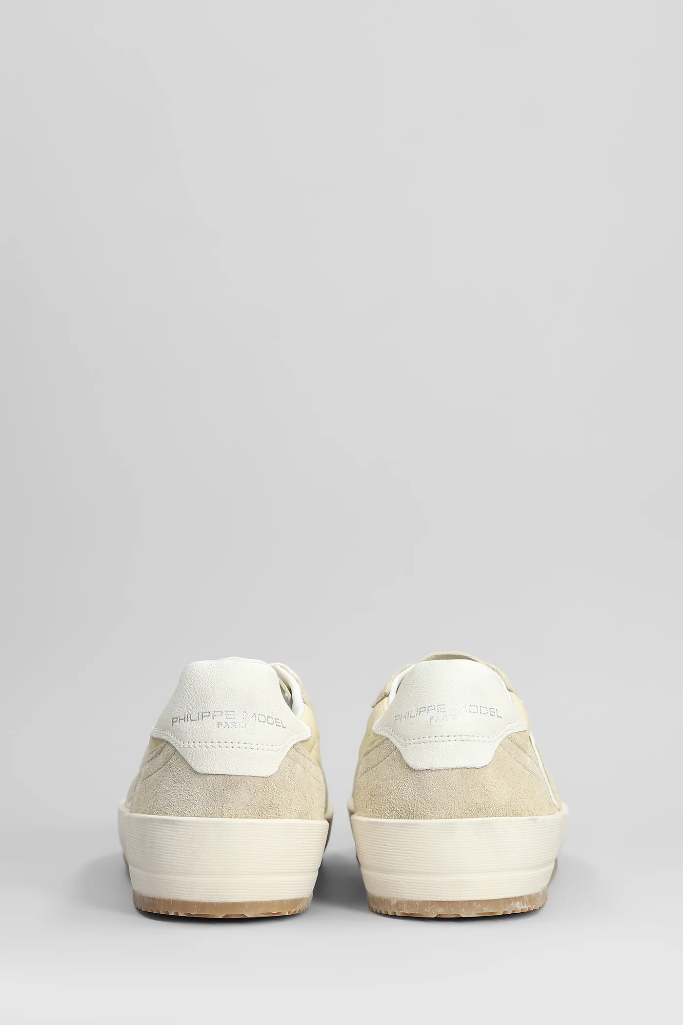 Nice Low Sneakers in beige suede and leather - Image 4