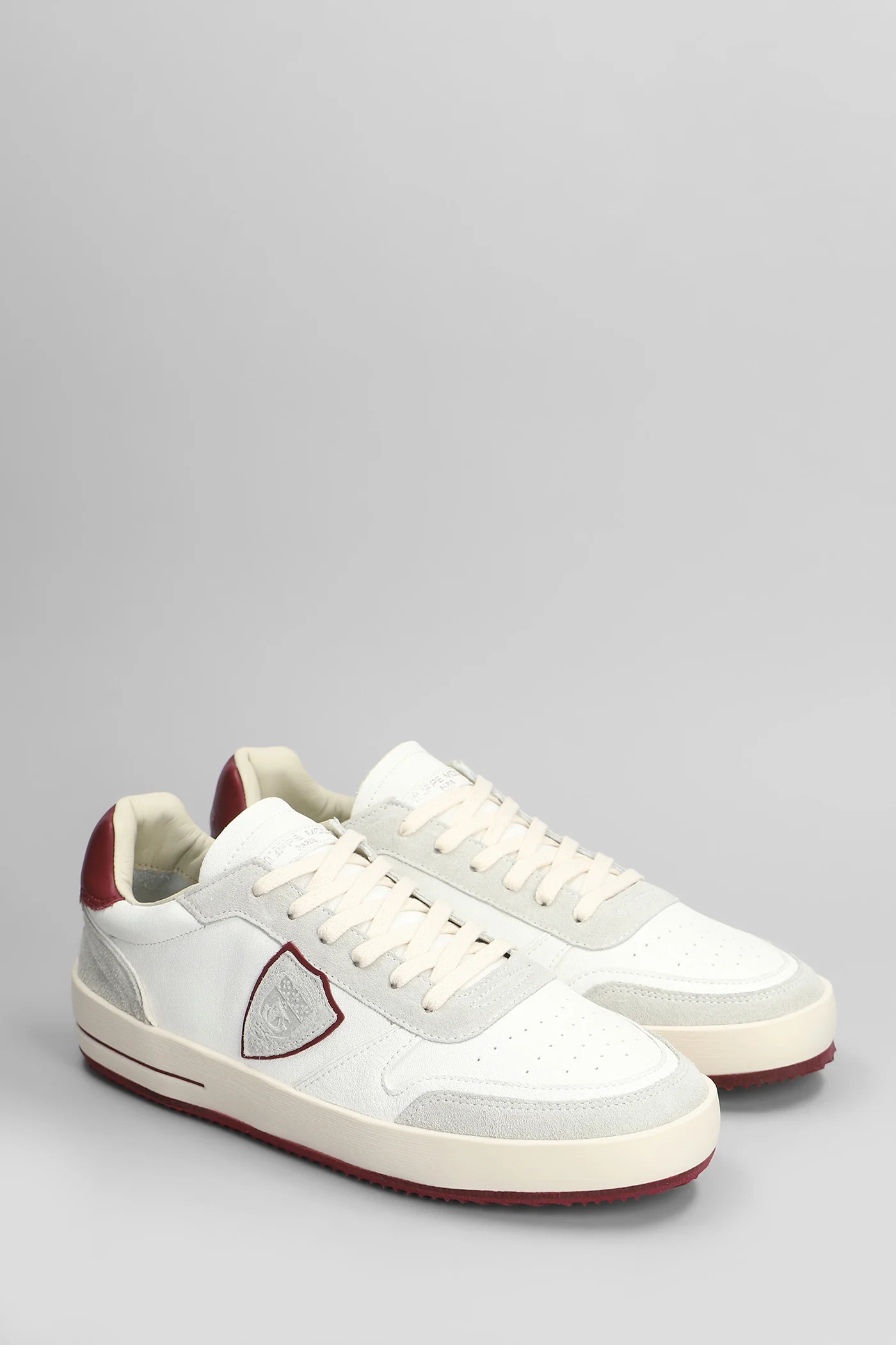 Nice Low Sneakers in white suede and leather - Image 2