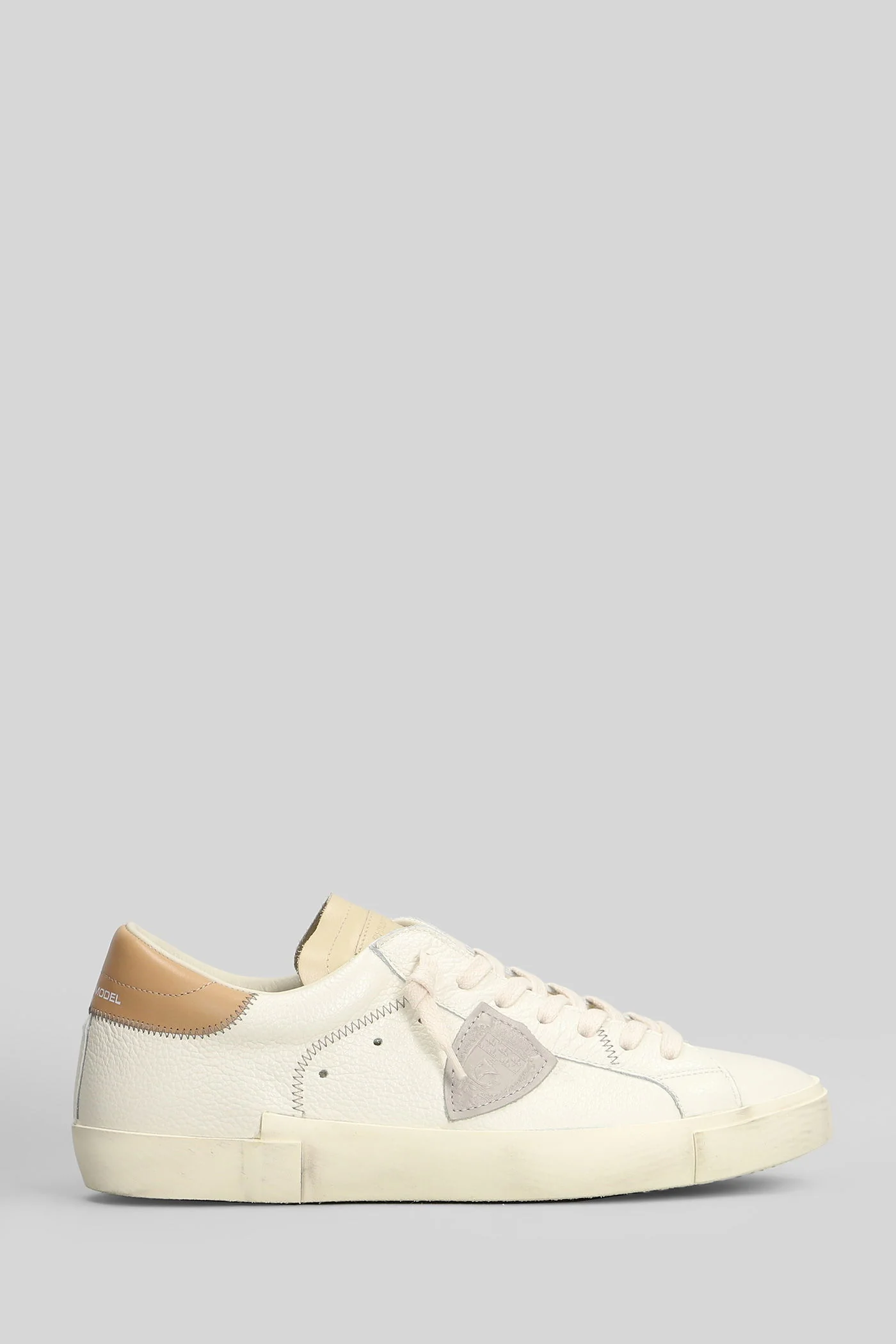 Prsx Low Sneakers in beige leather