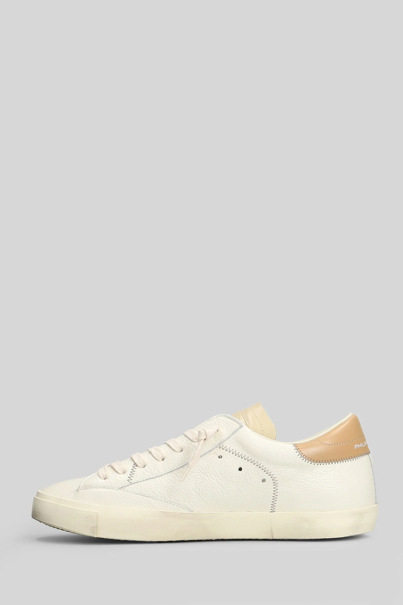 Prsx Low Sneakers in beige leather - Image 3