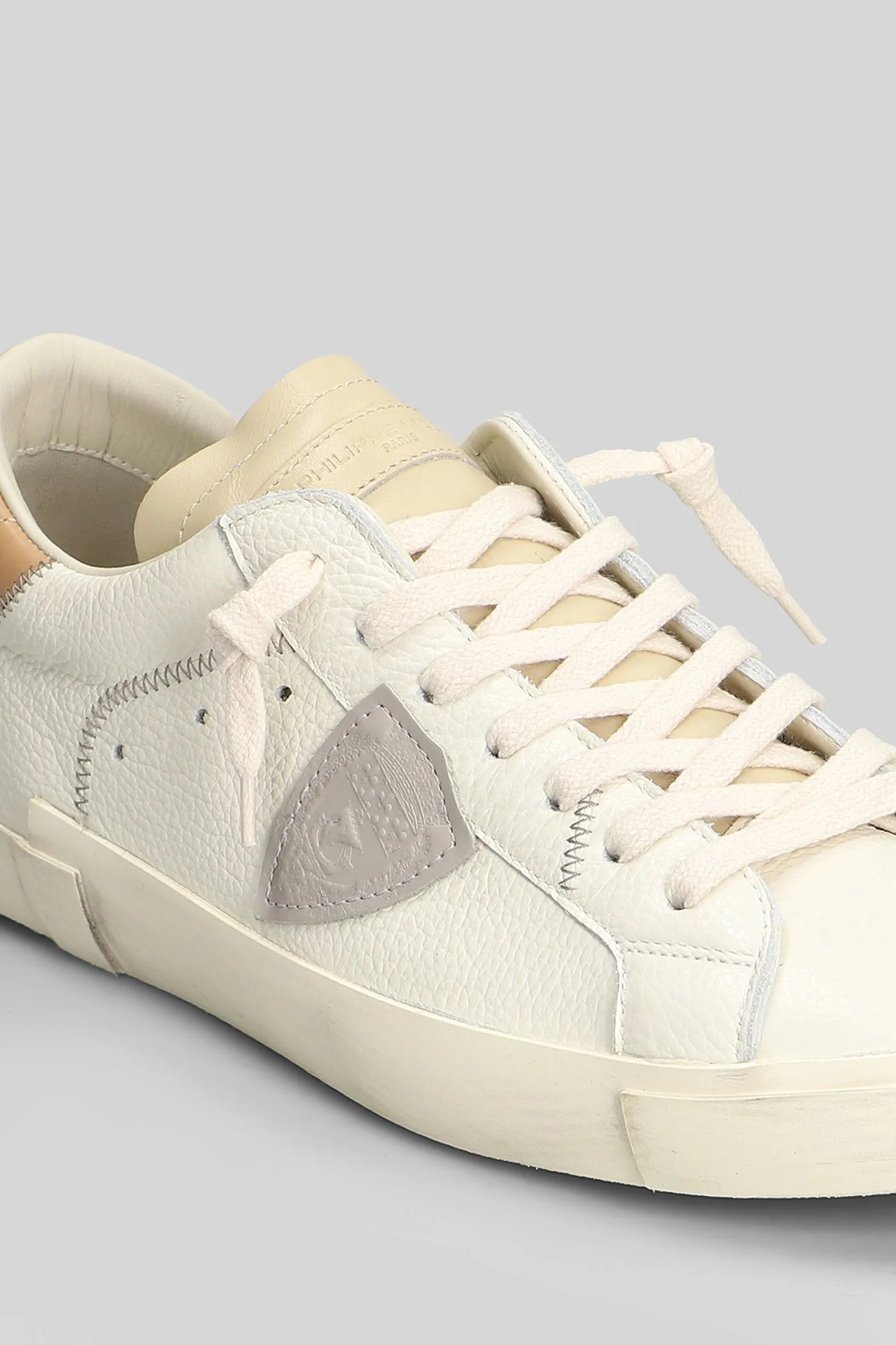 Prsx Low Sneakers in beige leather - Image 5