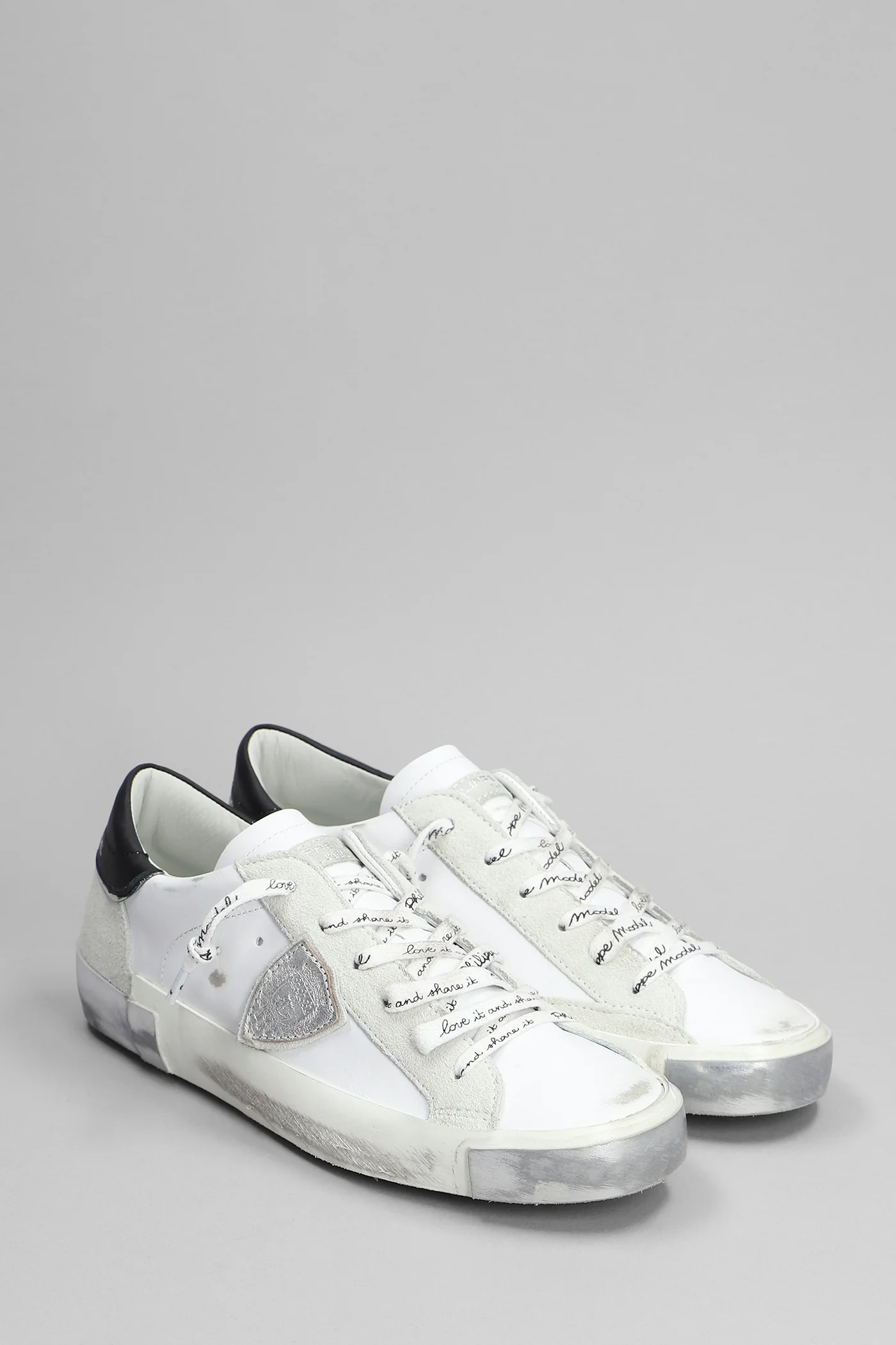 Prsx Low Sneakers in white suede and leather - Image 2