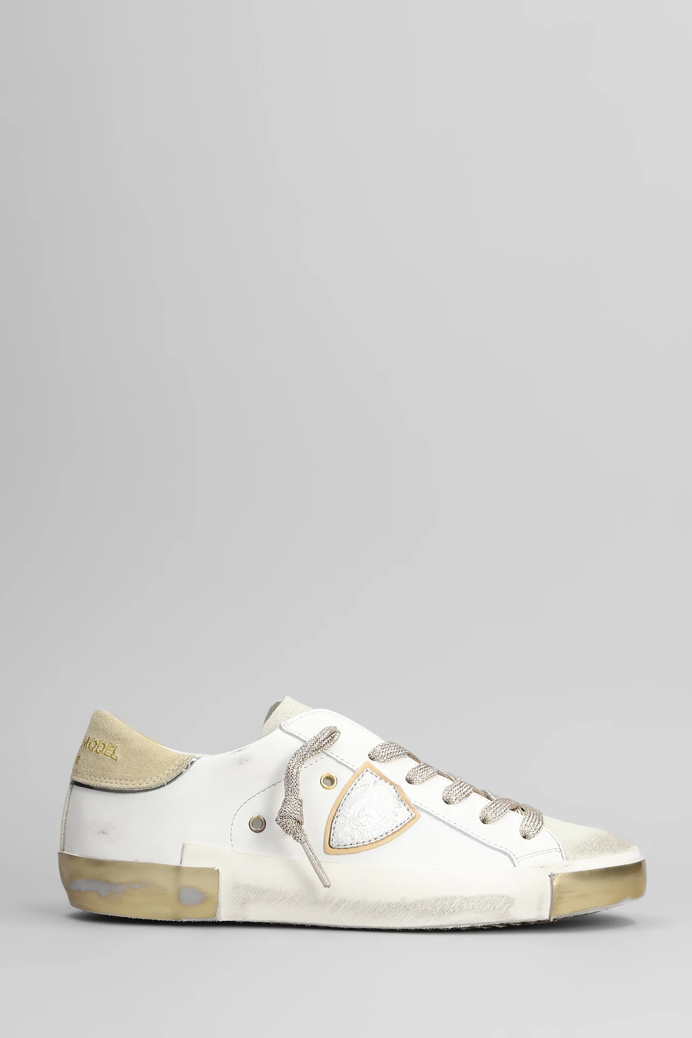 Prsx Low Sneakers in white suede and leather