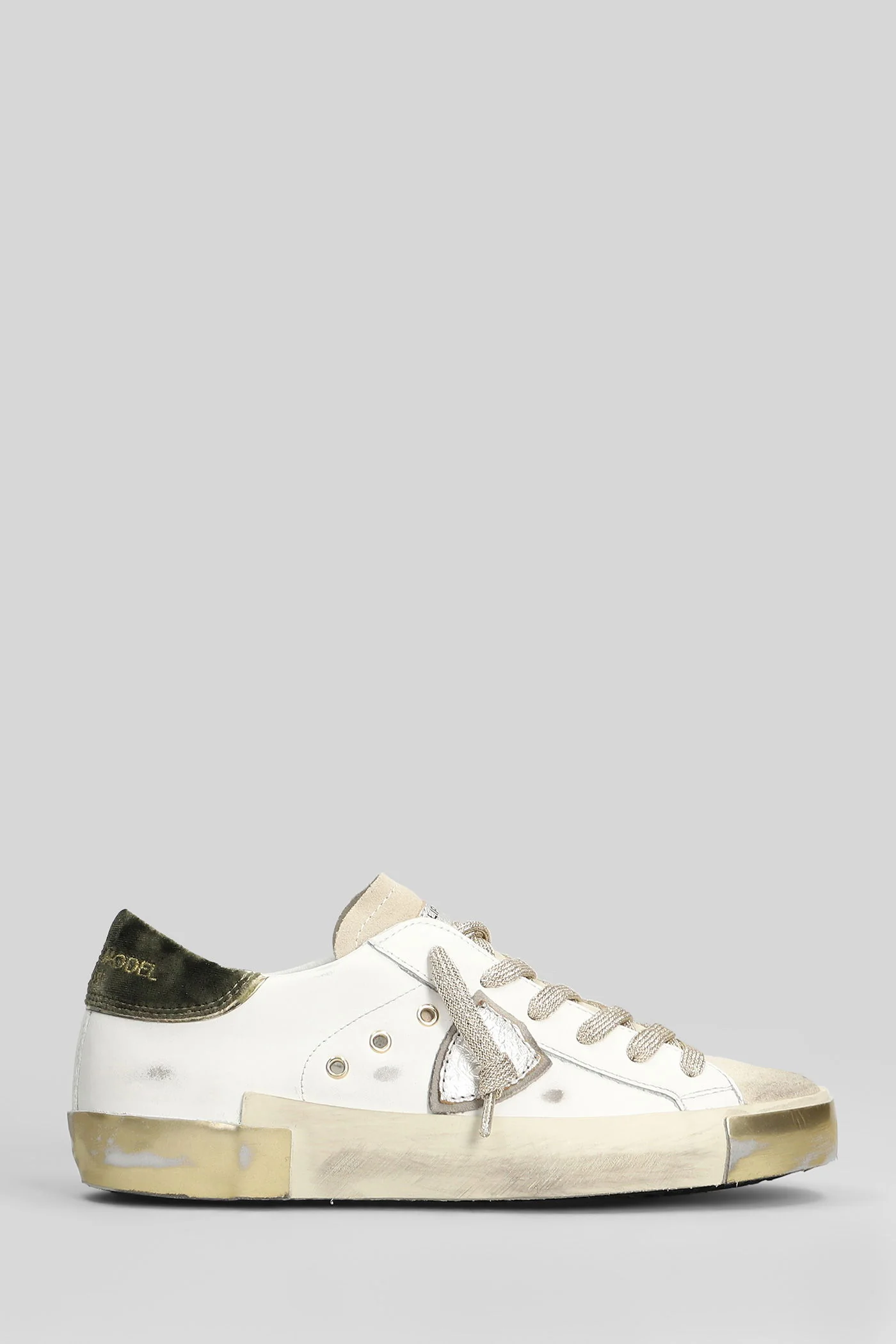 Prsx Low Sneakers in white suede and leather