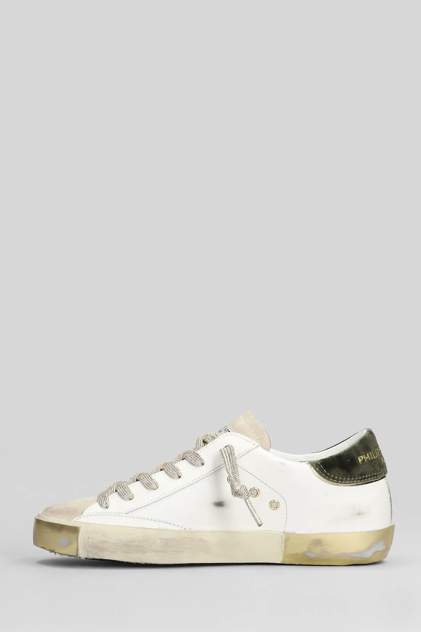 Prsx Low Sneakers in white suede and leather - Image 3
