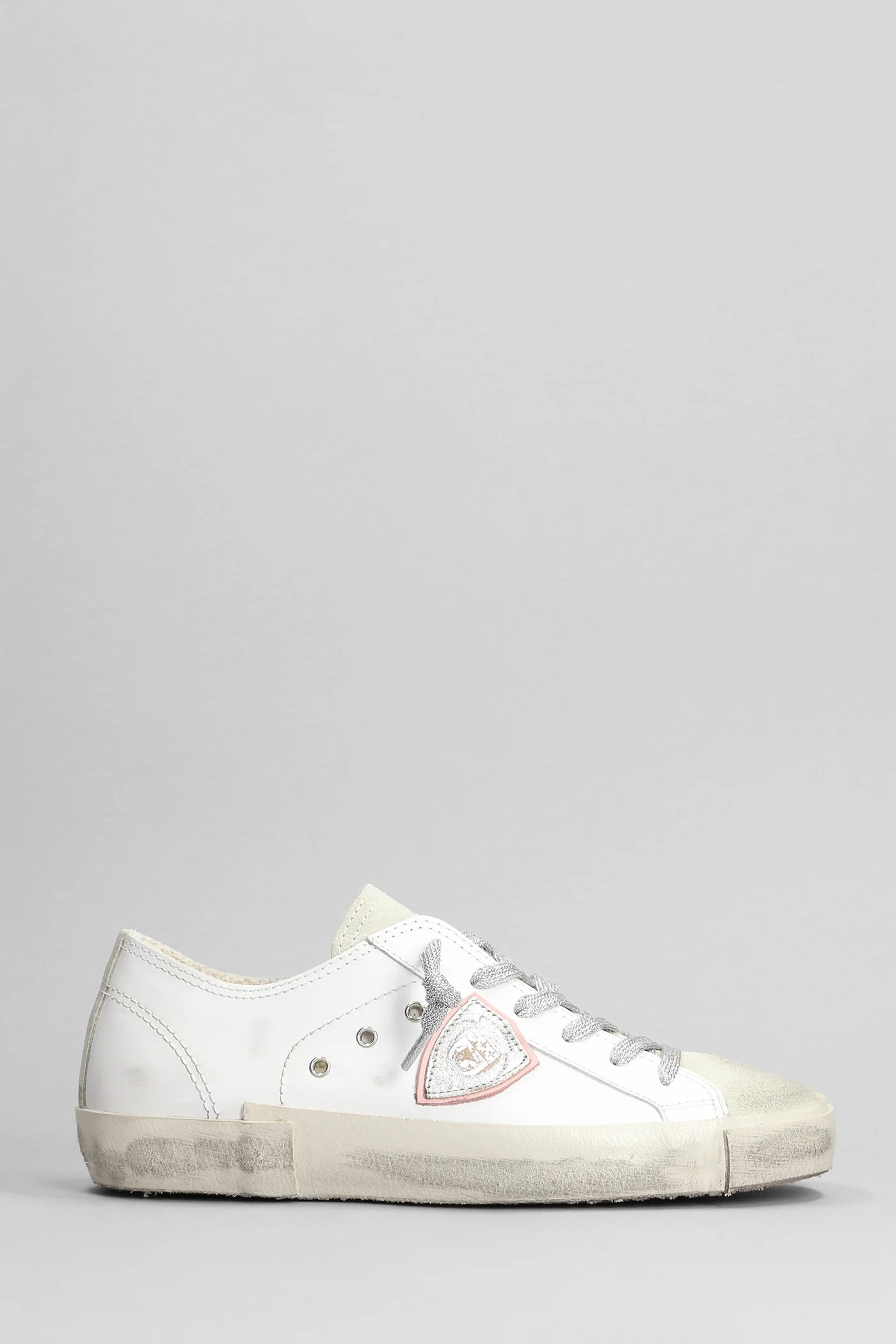 Prsx Low Sneakers in white suede and leather