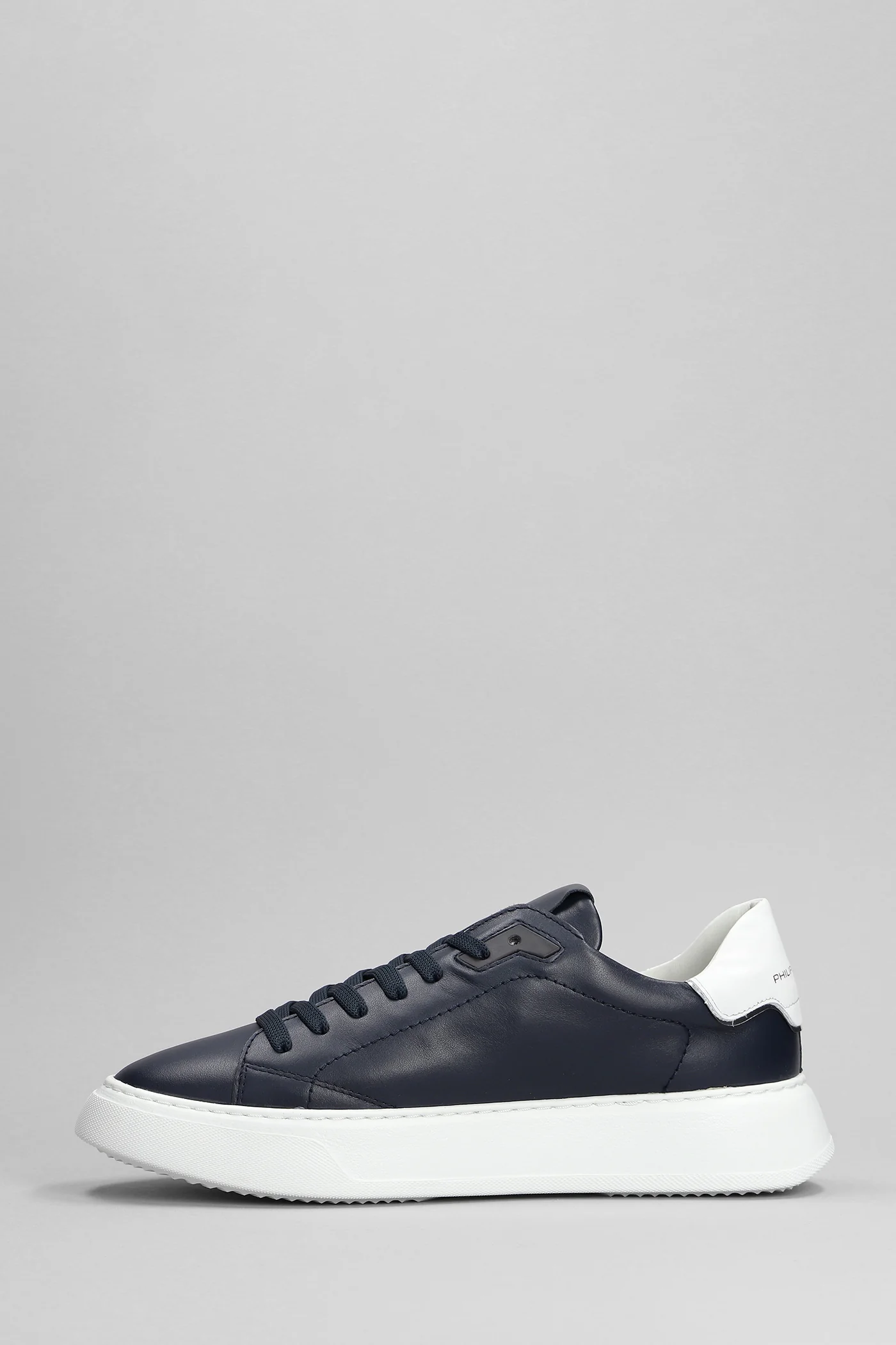 Temple Low Sneakers in blue leather - Image 3