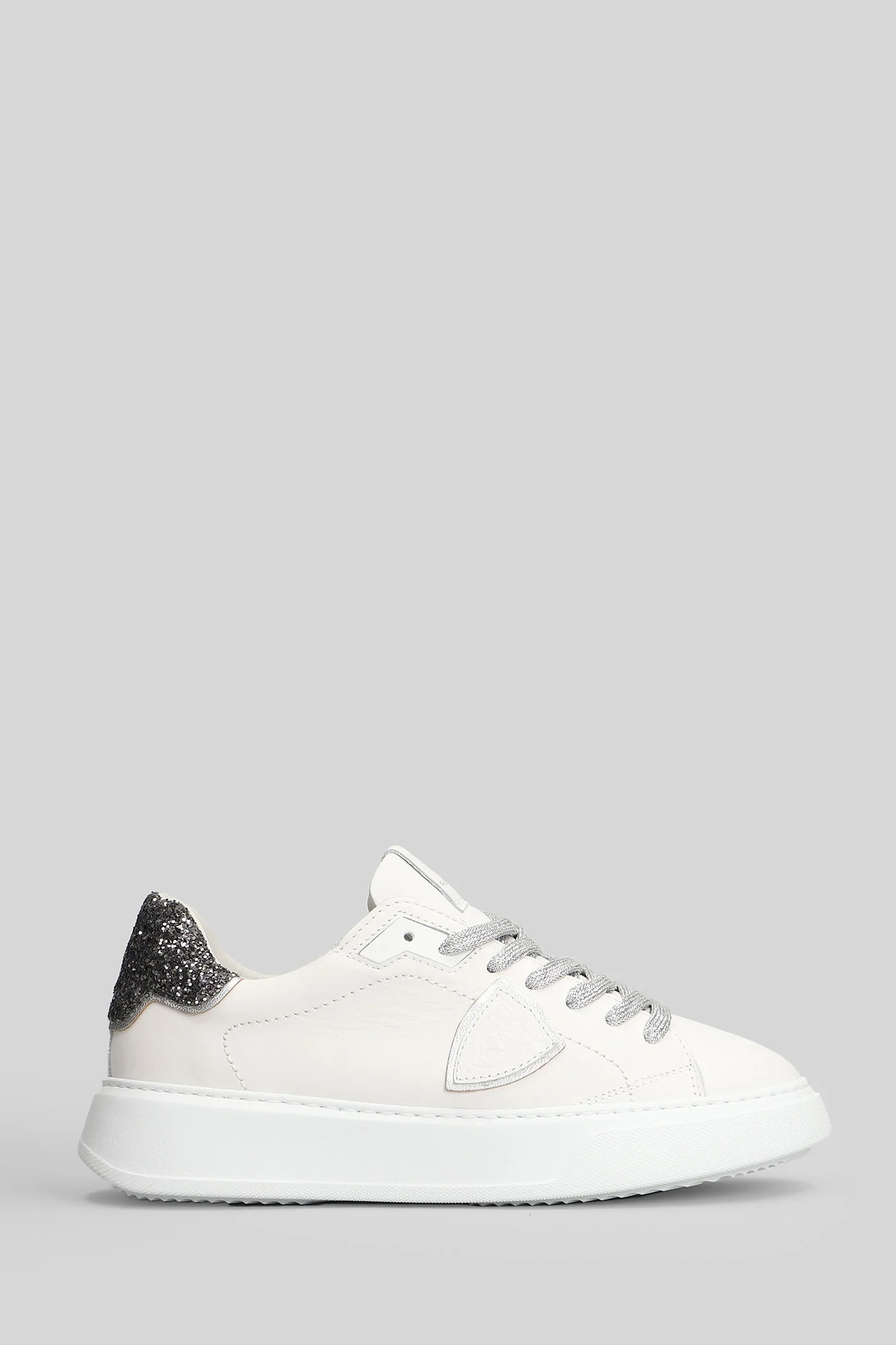 Temple Low Sneakers in white glitter