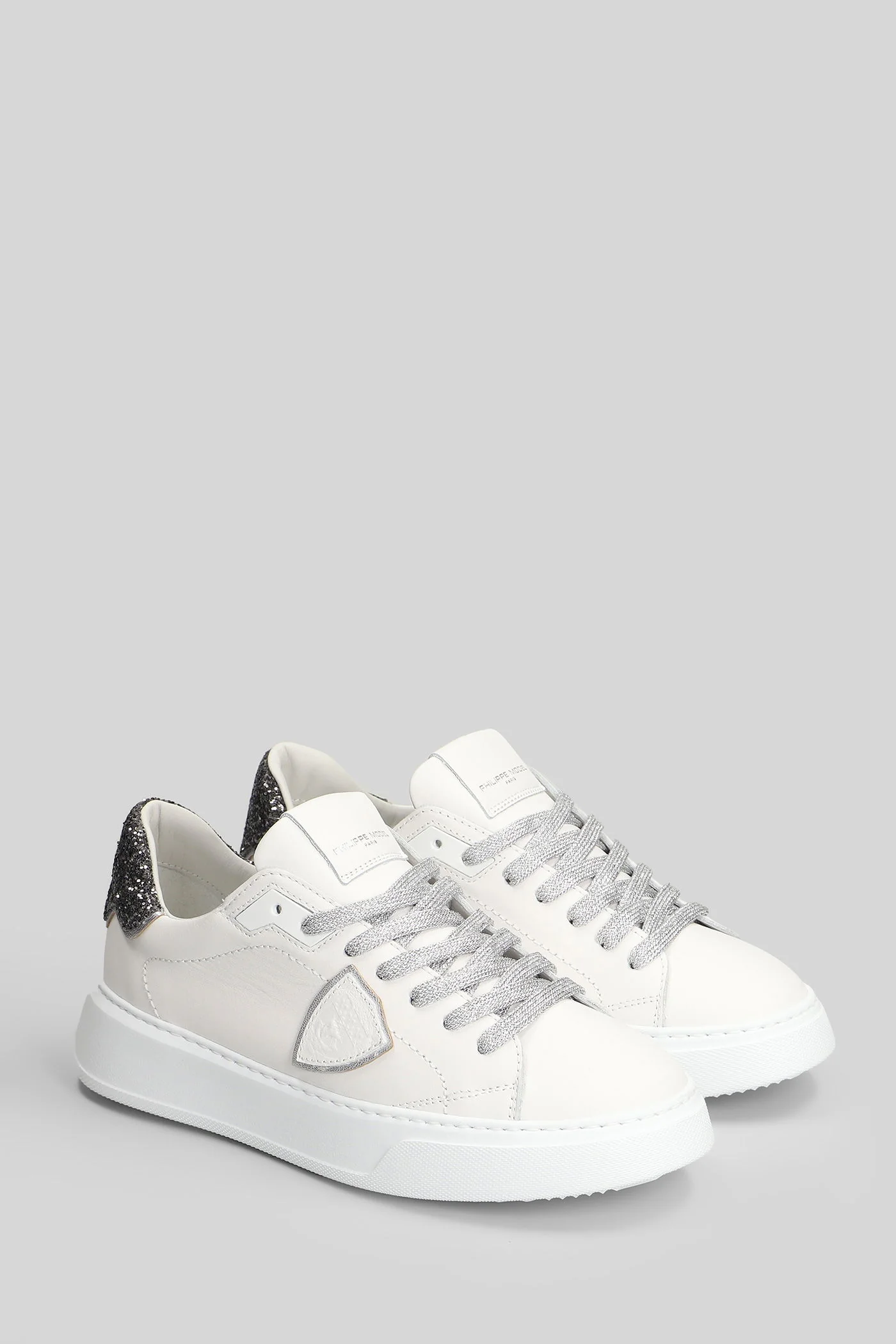 Temple Low Sneakers in white glitter - Image 2