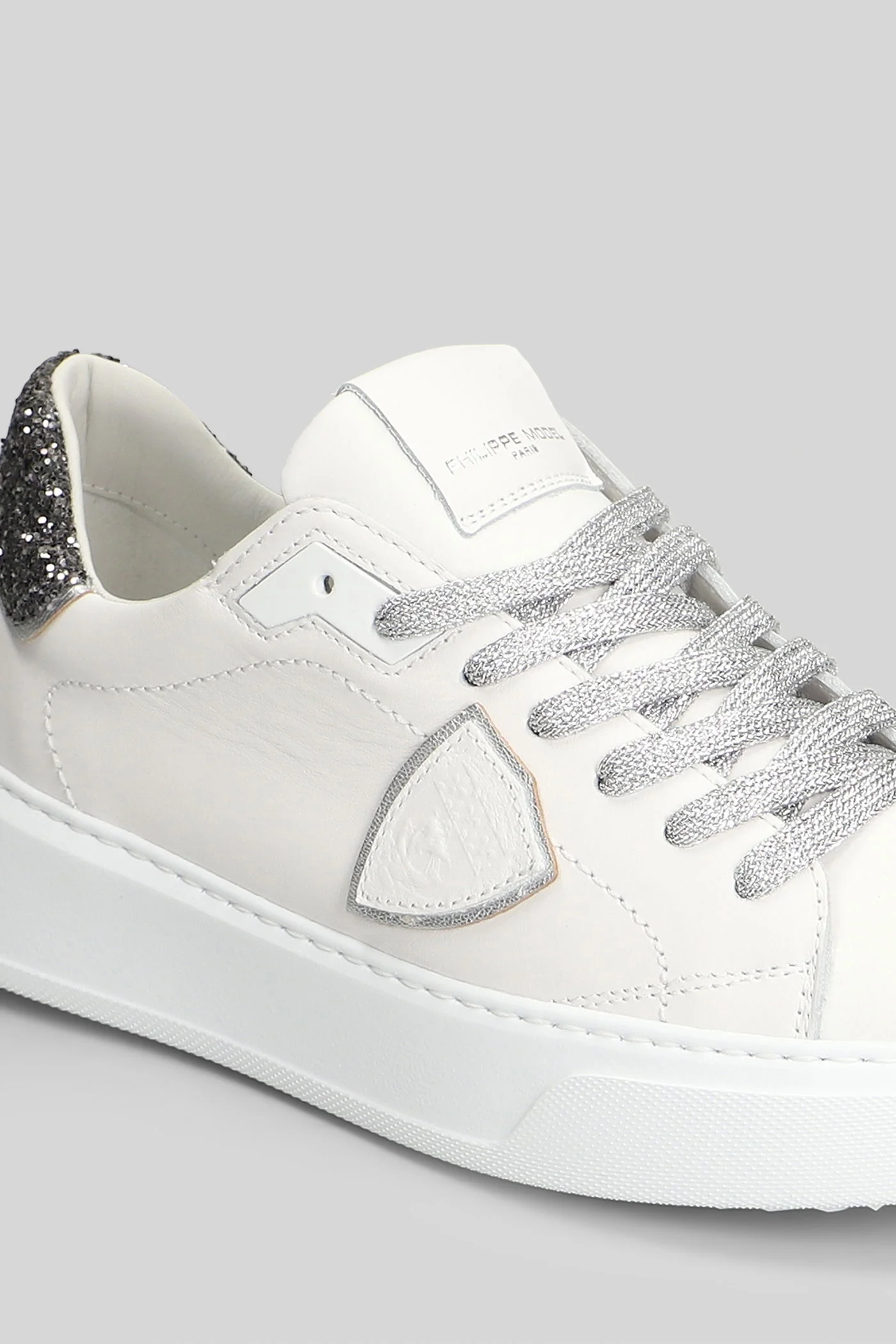 Temple Low Sneakers in white glitter - Image 5