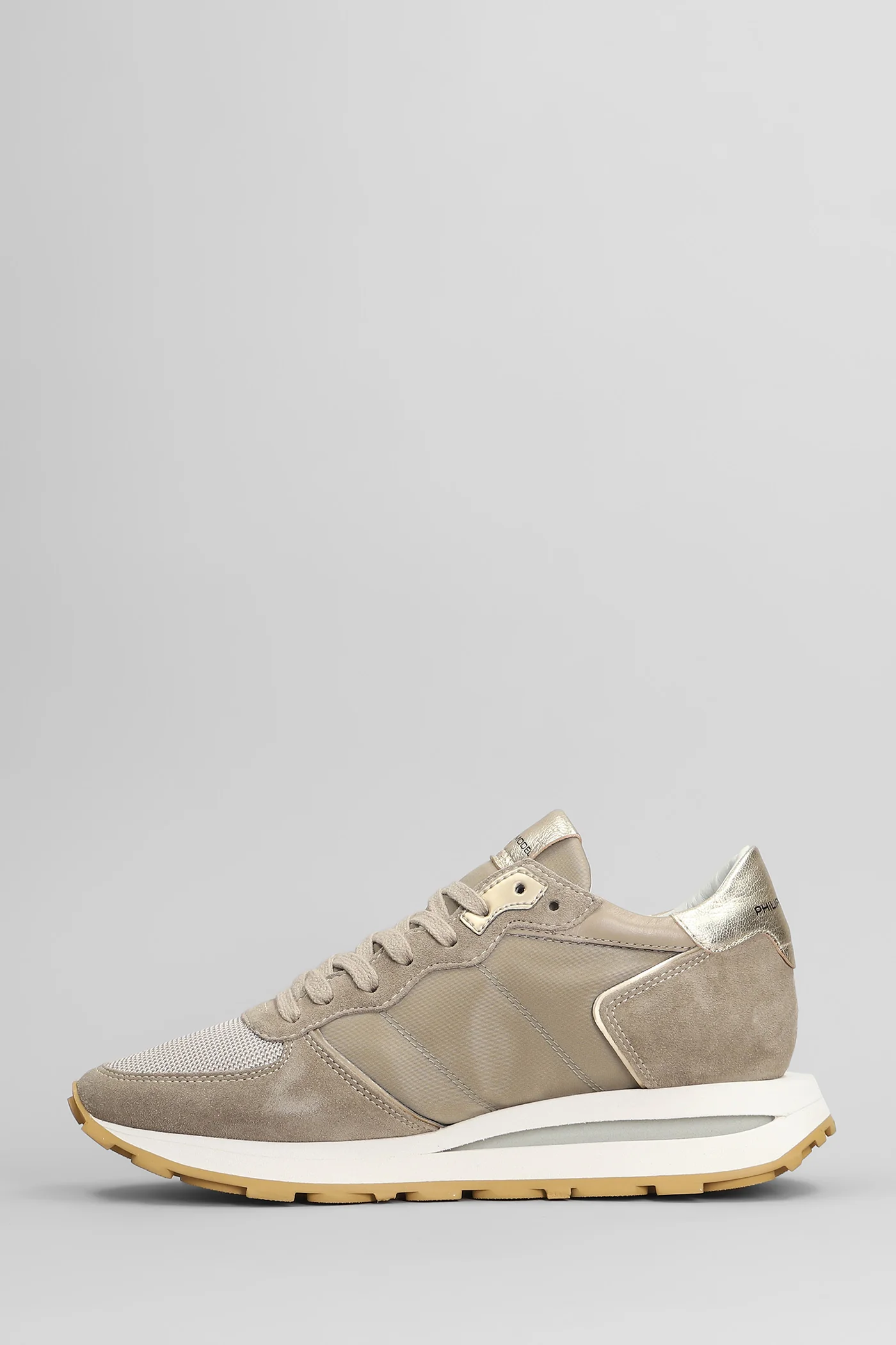 Tropez Haute Low Sneakers in beige Suede and fabric - Image 3