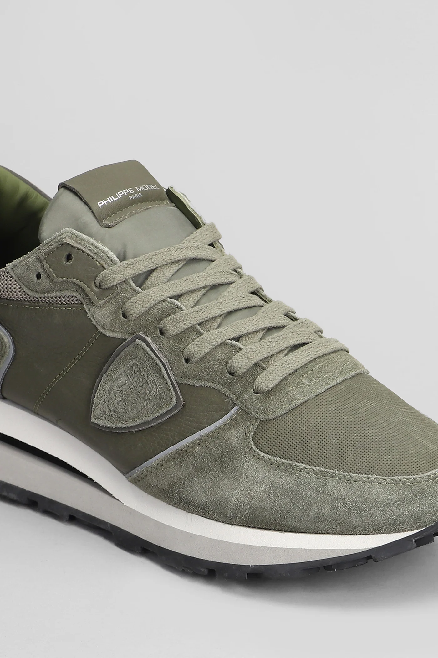 Tropez haute Low Sneakers in green suede and leather - Image 5